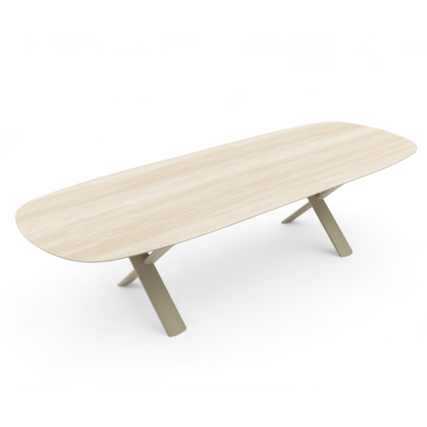 Simcoe Ceramic 98/122" Extension Dining Table - Beige