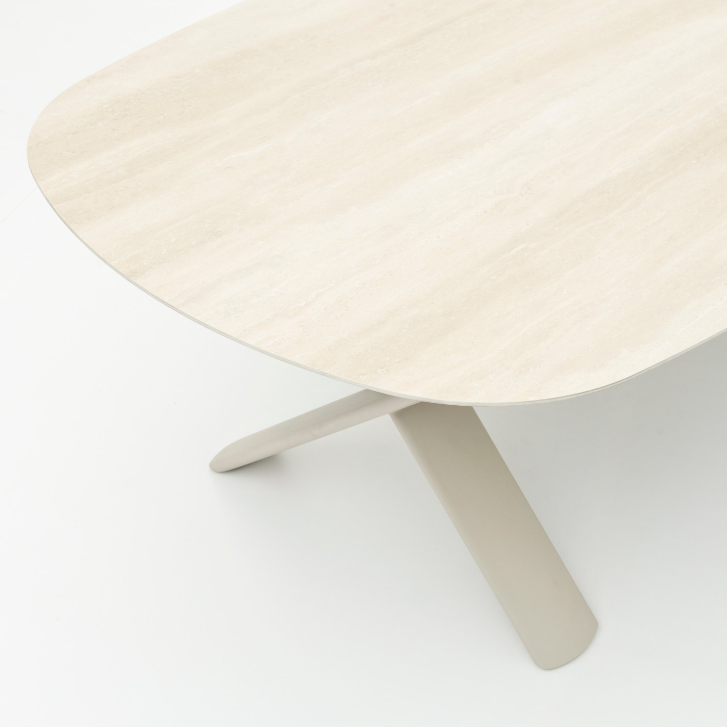 Simcoe Ceramic 98/122" Extension Dining Table - Beige