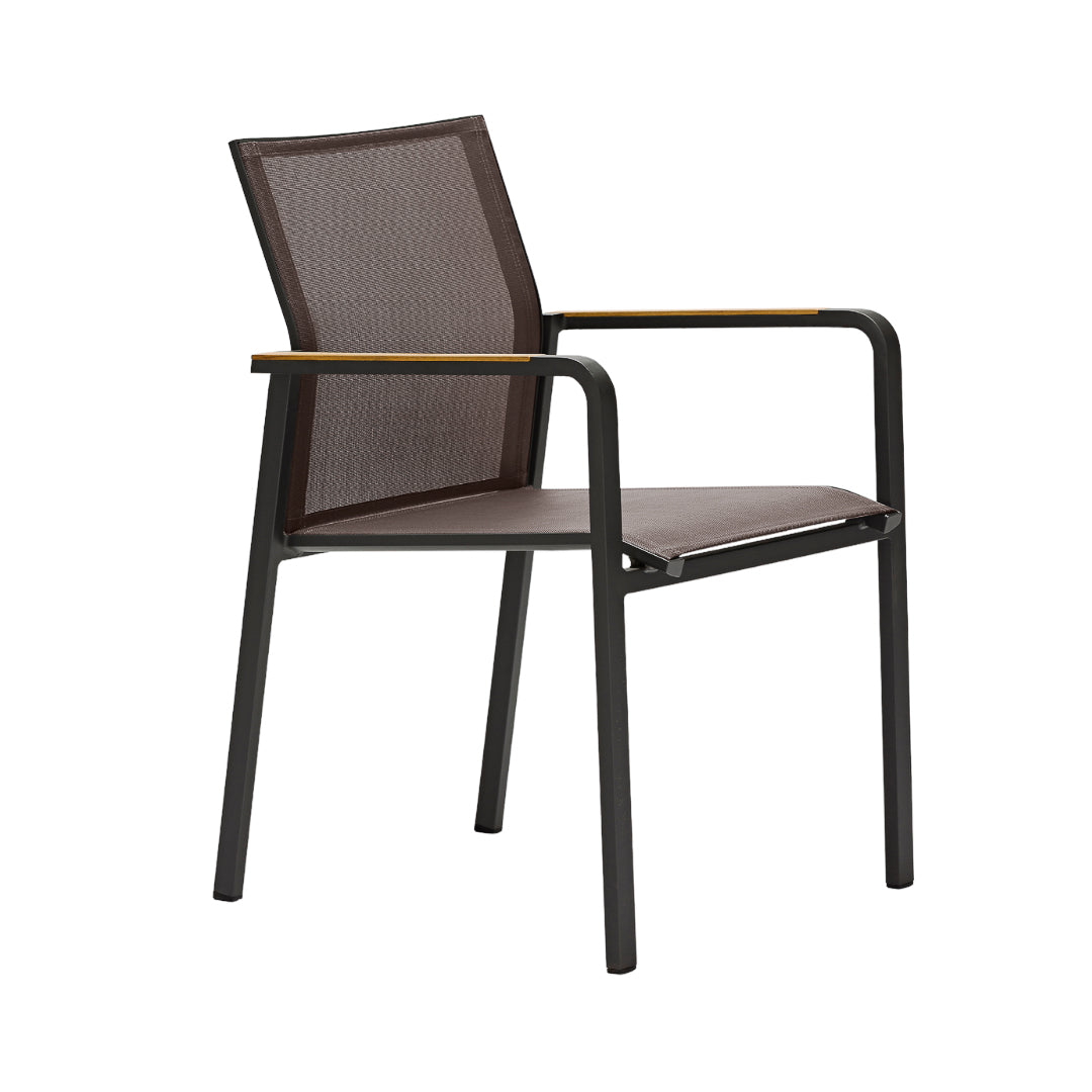 Windsor Stackable Dining Armchair - Charcoal/Moody Taupe
