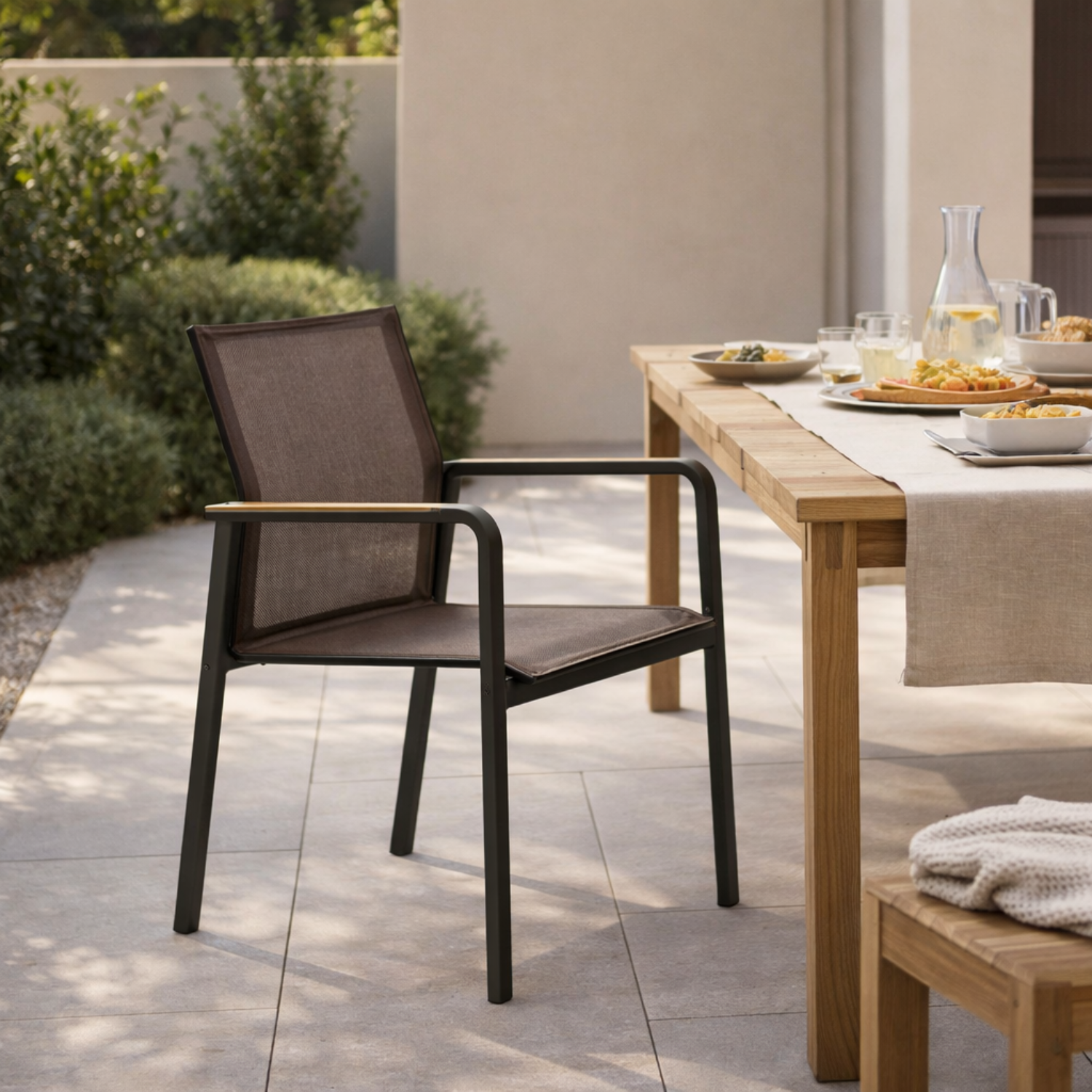 Windsor Stackable Dining Armchair - Charcoal/Moody Taupe