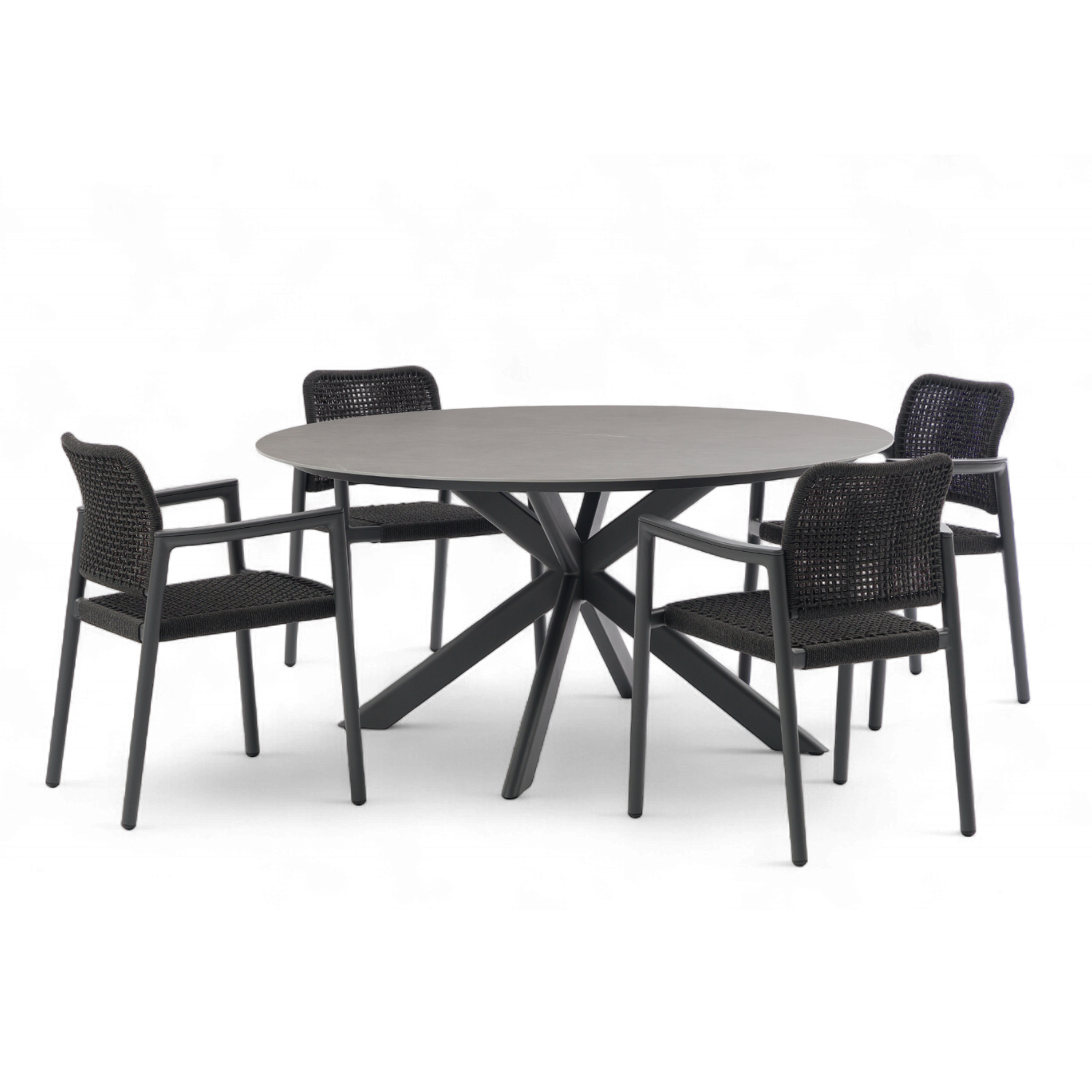 Simcoe Dining Arm Chair w/ Cushion - Charcoal