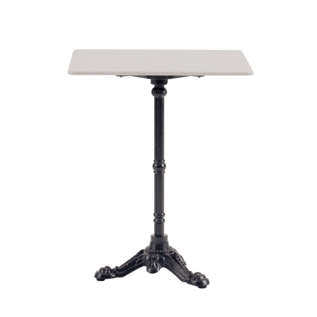 French 24" Square Marble Bistro Table