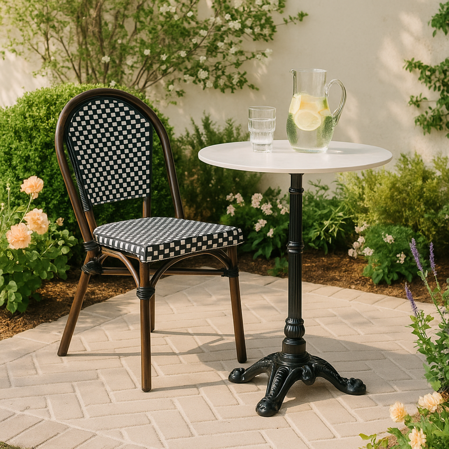 French Bistro Stackable Rattan Side Chair