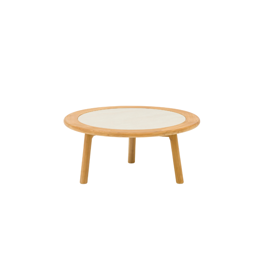 Alta II Teak Coffee Tables with Ceramic Top - Beige