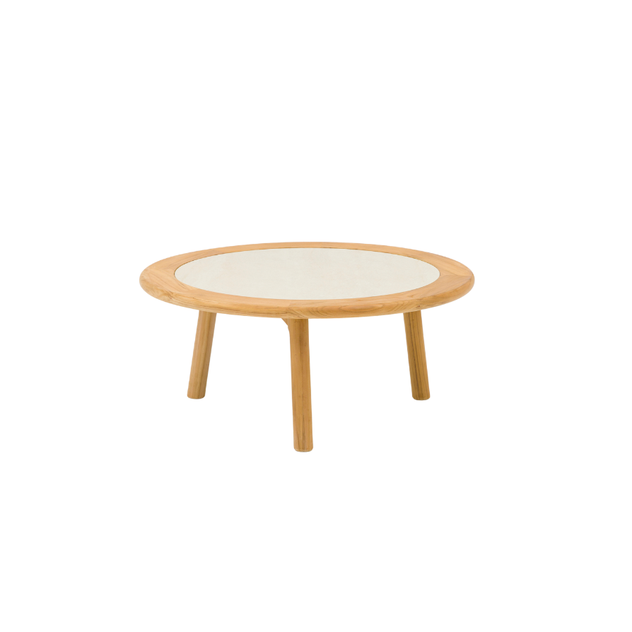 Alta II Teak Coffee Tables with Ceramic Top - Beige