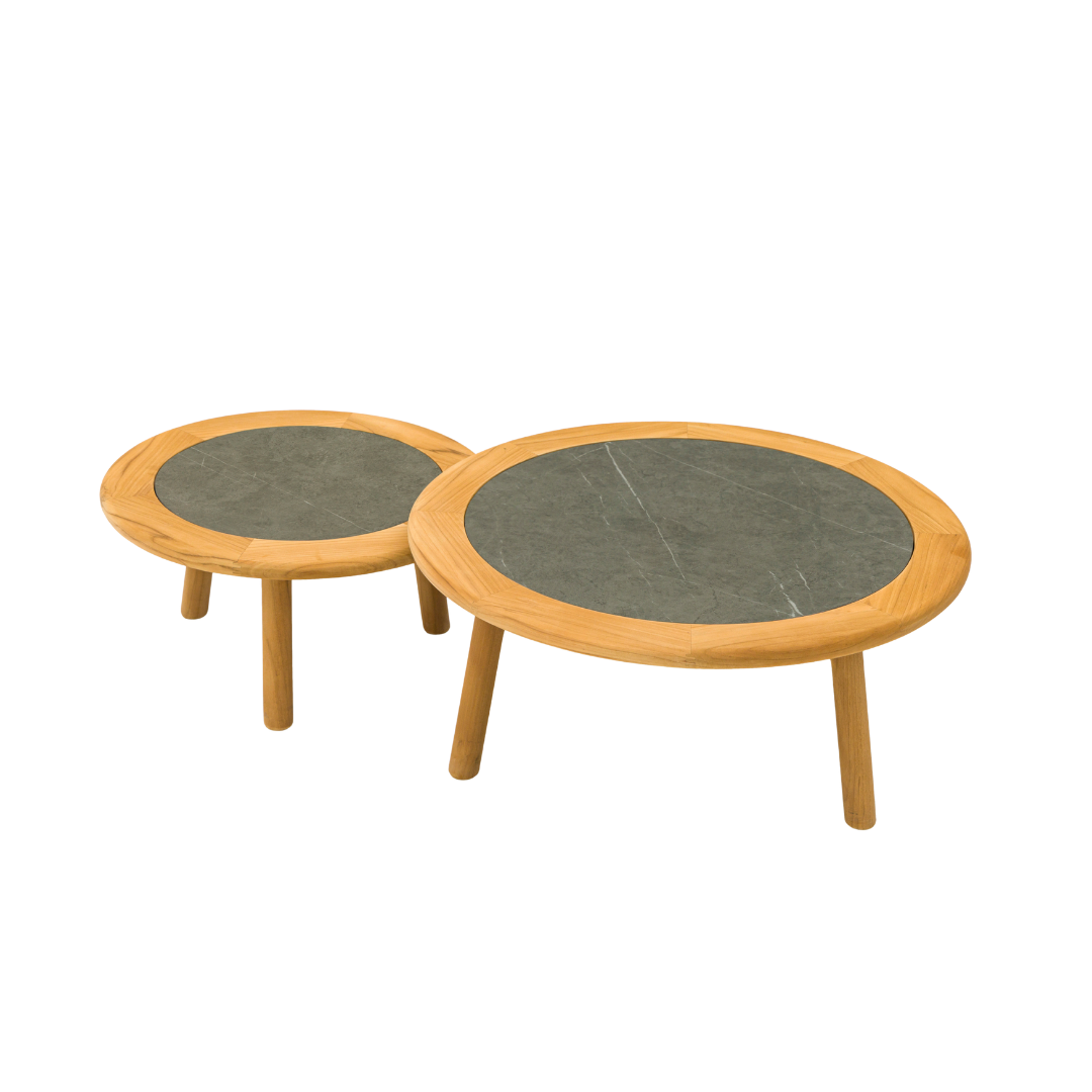 Alta II Teak Coffee Tables with Ceramic Top - Charcoal
