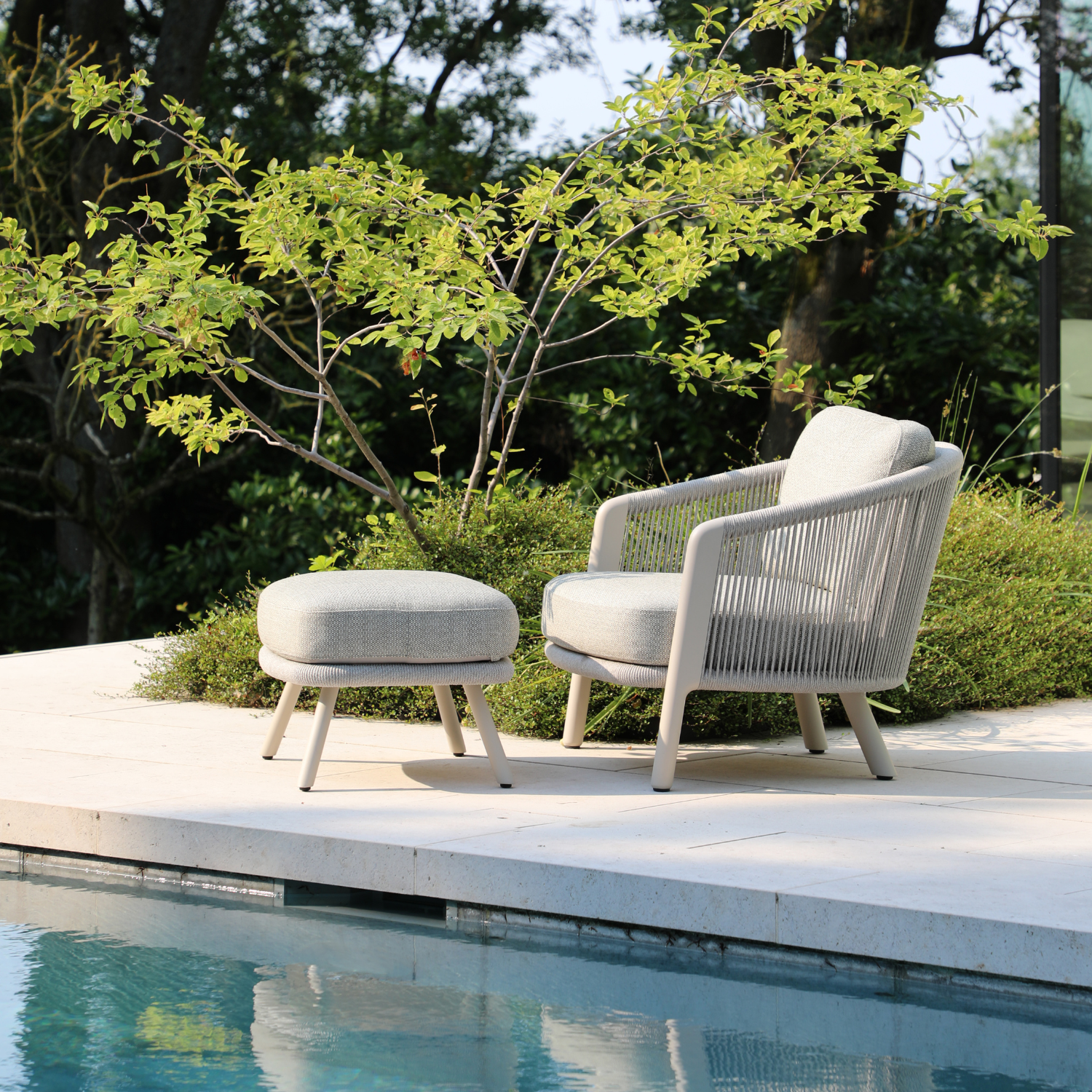 Alta II Outdoor Beige Ottoman