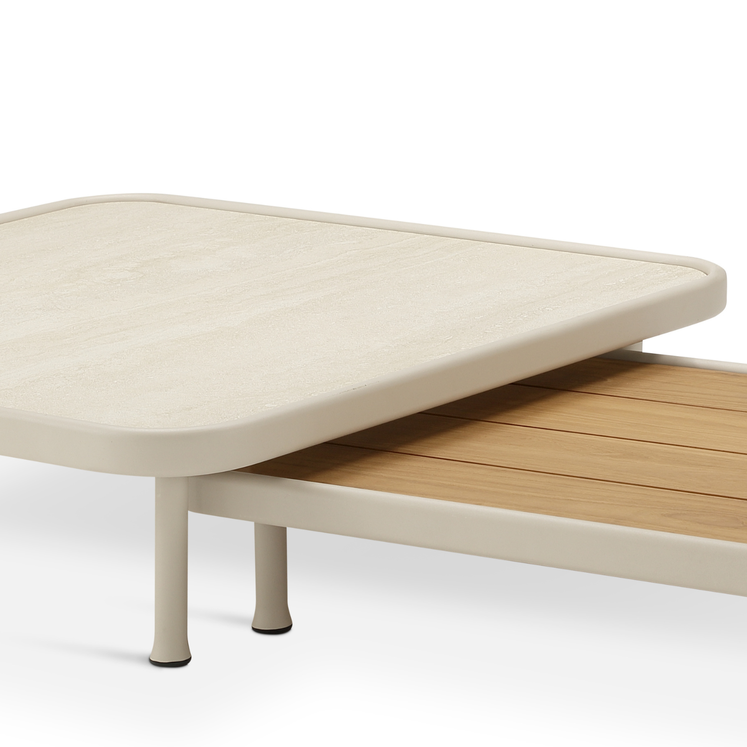 Laval Ceramic/Teak Coffee Table - Beige