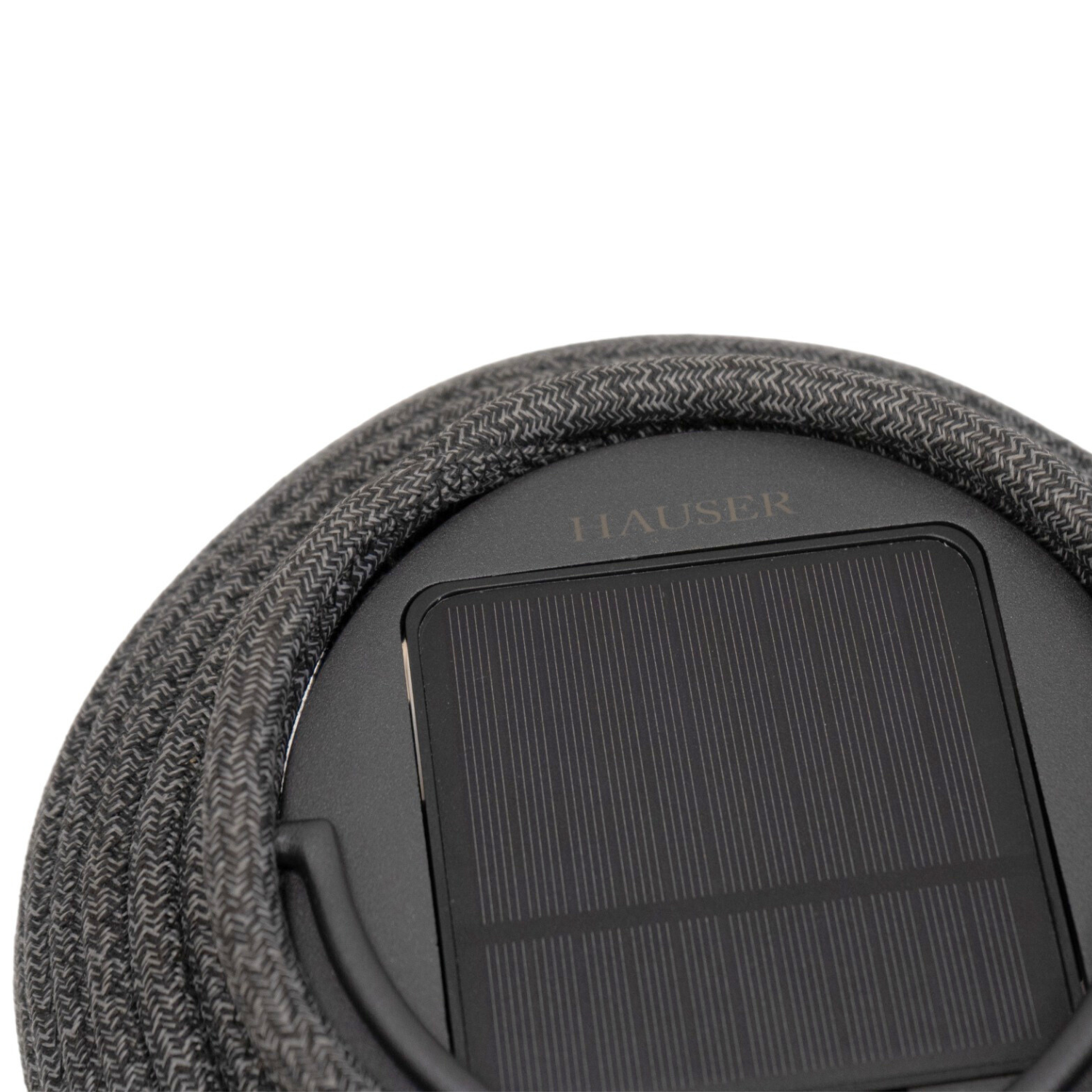 Woven Charcoal Outdoor Solar Lantern