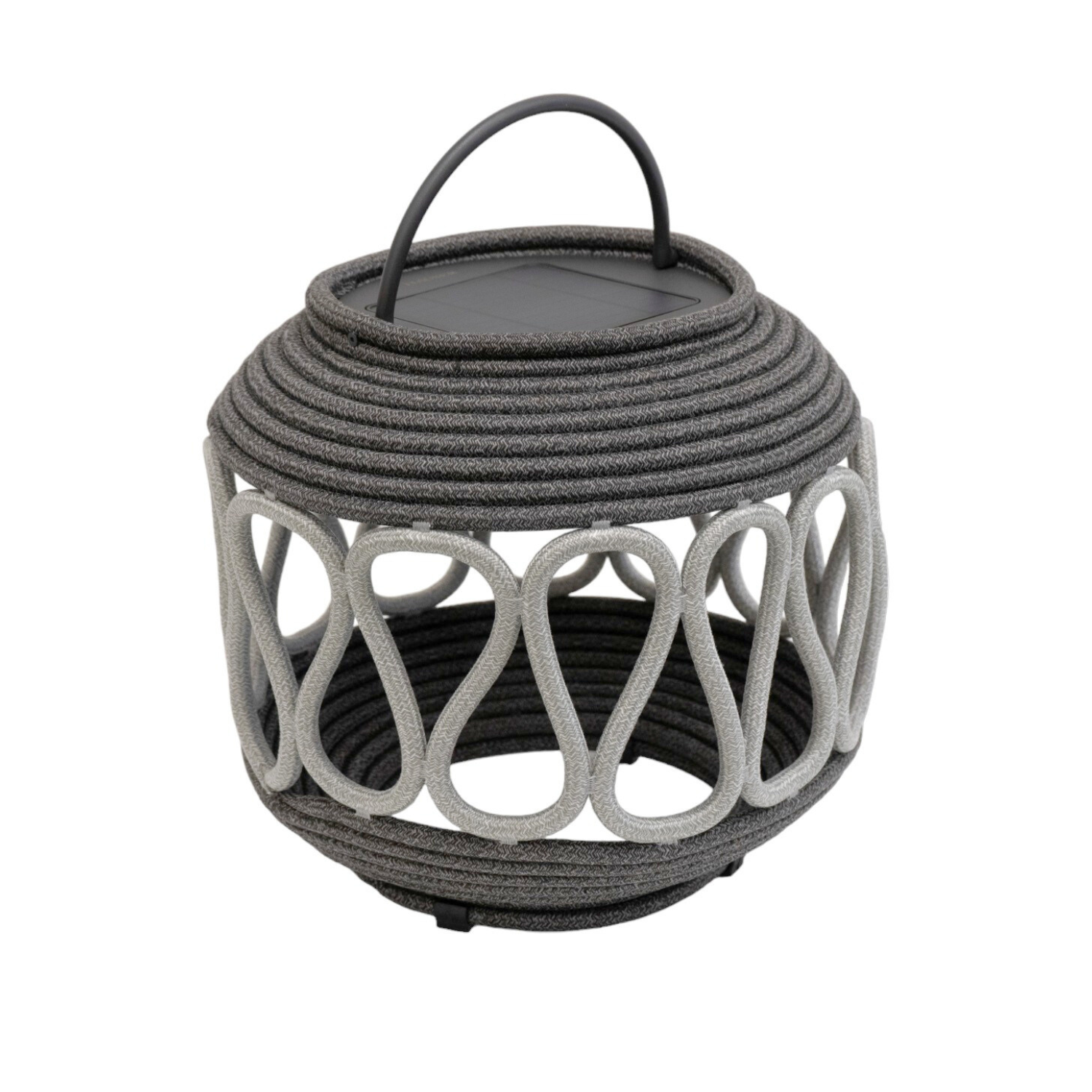 Woven Charcoal Outdoor Solar Lantern