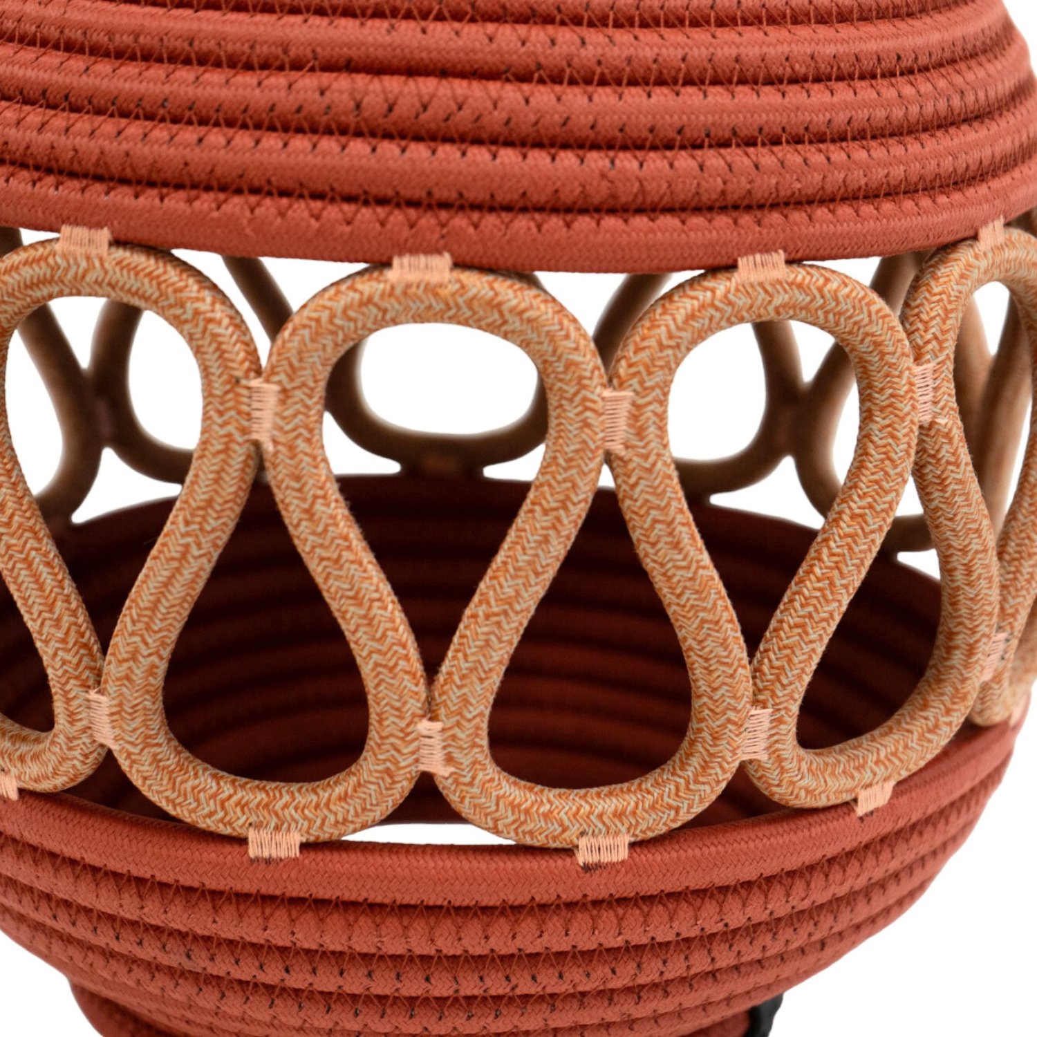 Woven Terracotta Outdoor Solar Lantern