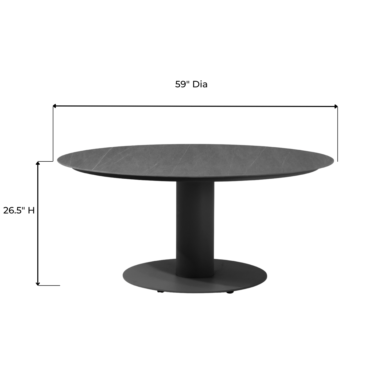 Simcoe-Granby Dining Chat Set - Charcoal