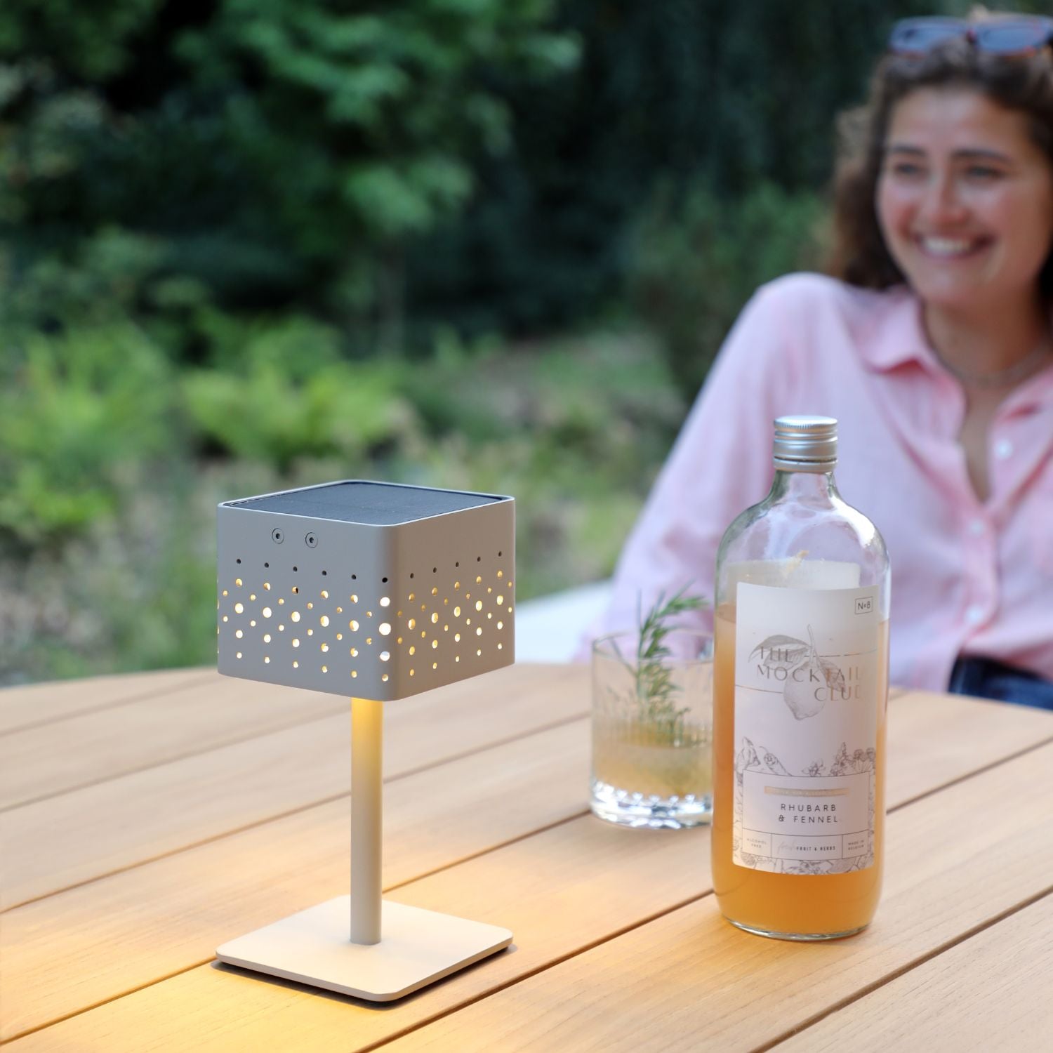 Beams Beige Solar Outdoor Table Lamp