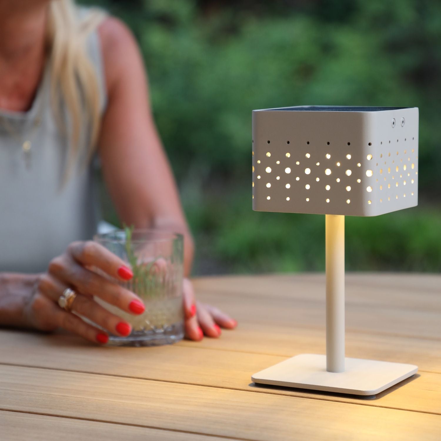Beams Beige Solar Outdoor Table Lamp