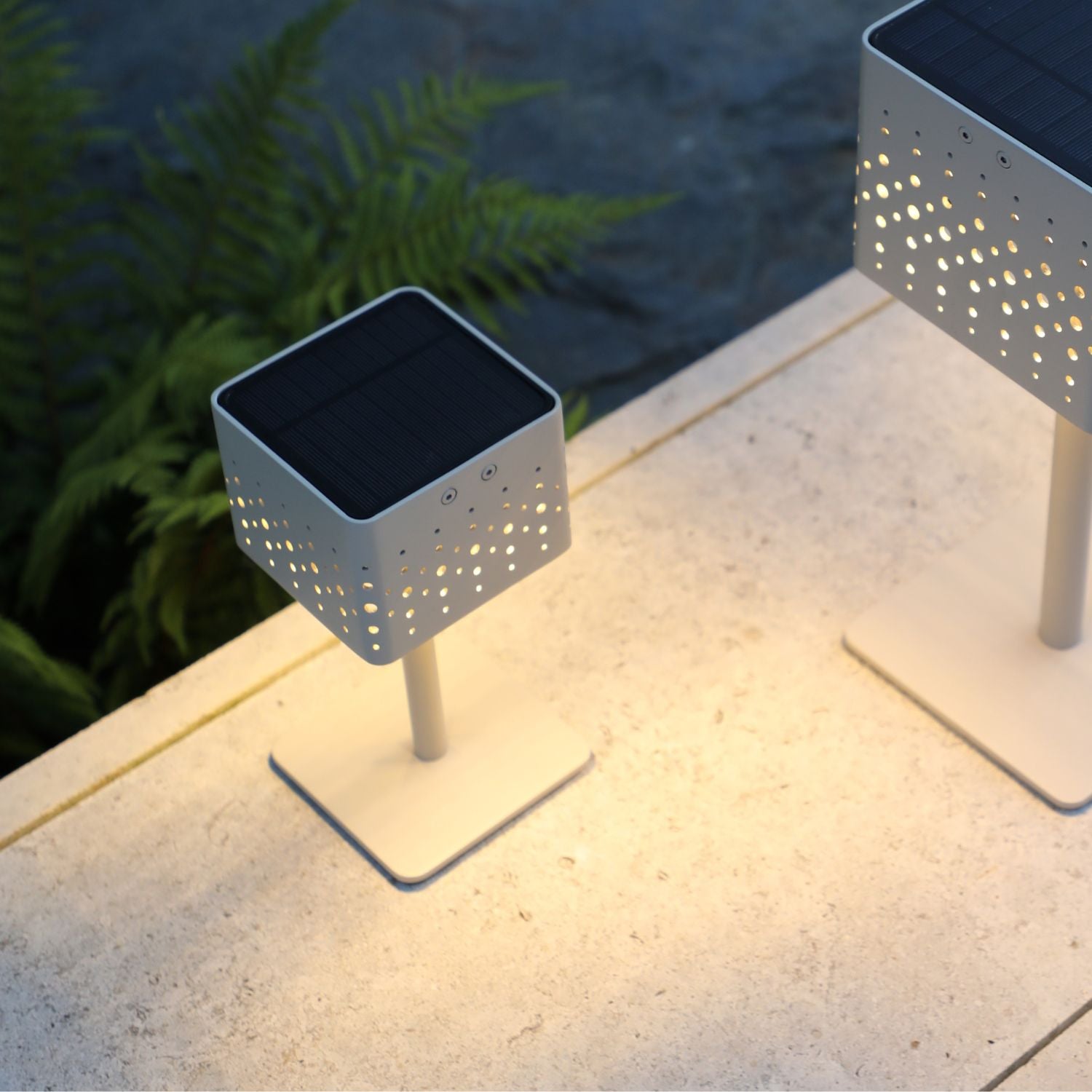 Beams Beige Solar Outdoor Table Lamp