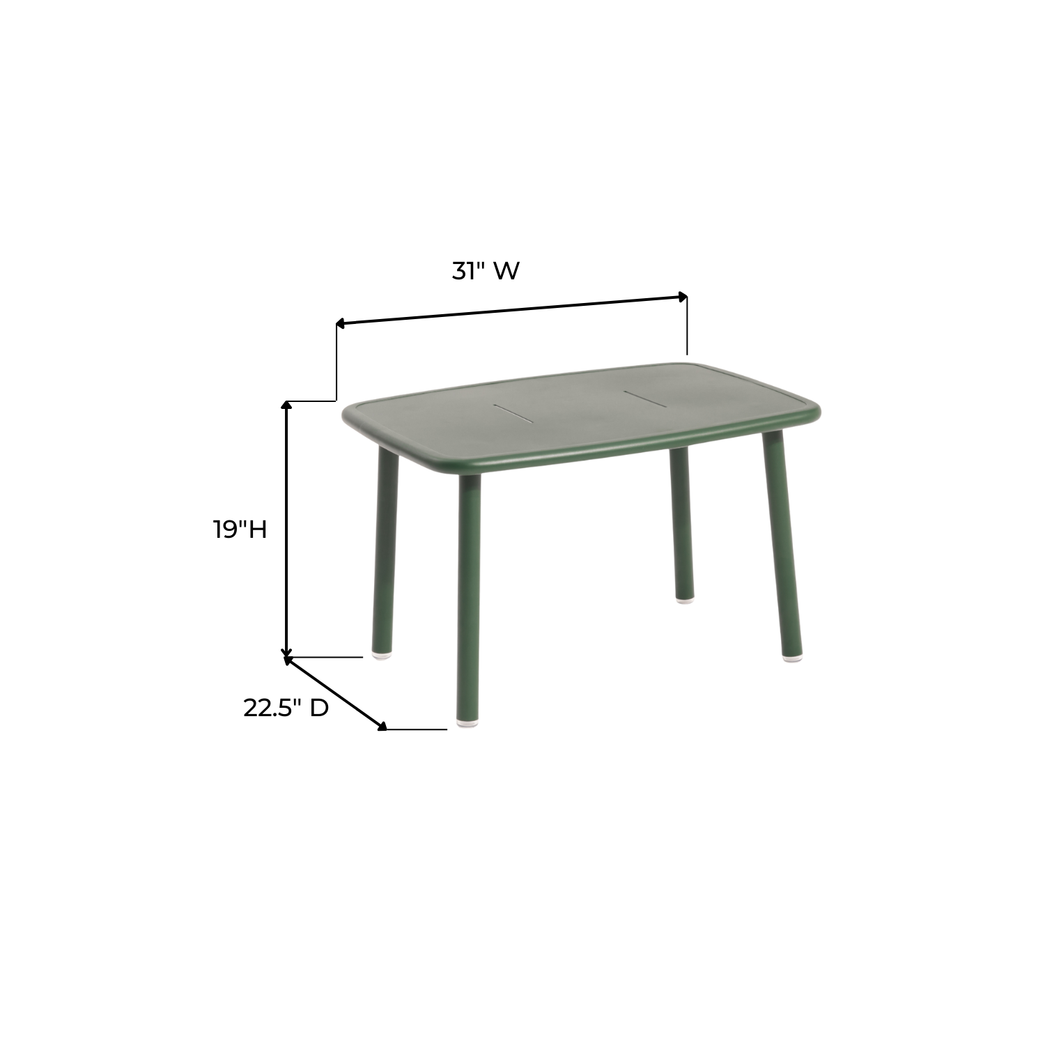 Davenport Kids 3pc Dining Set - Dark Green