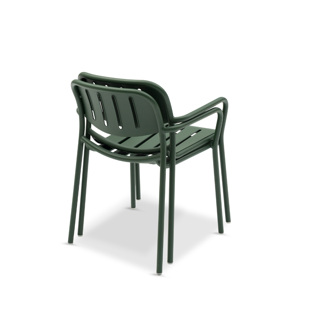 Green chair on a white background
