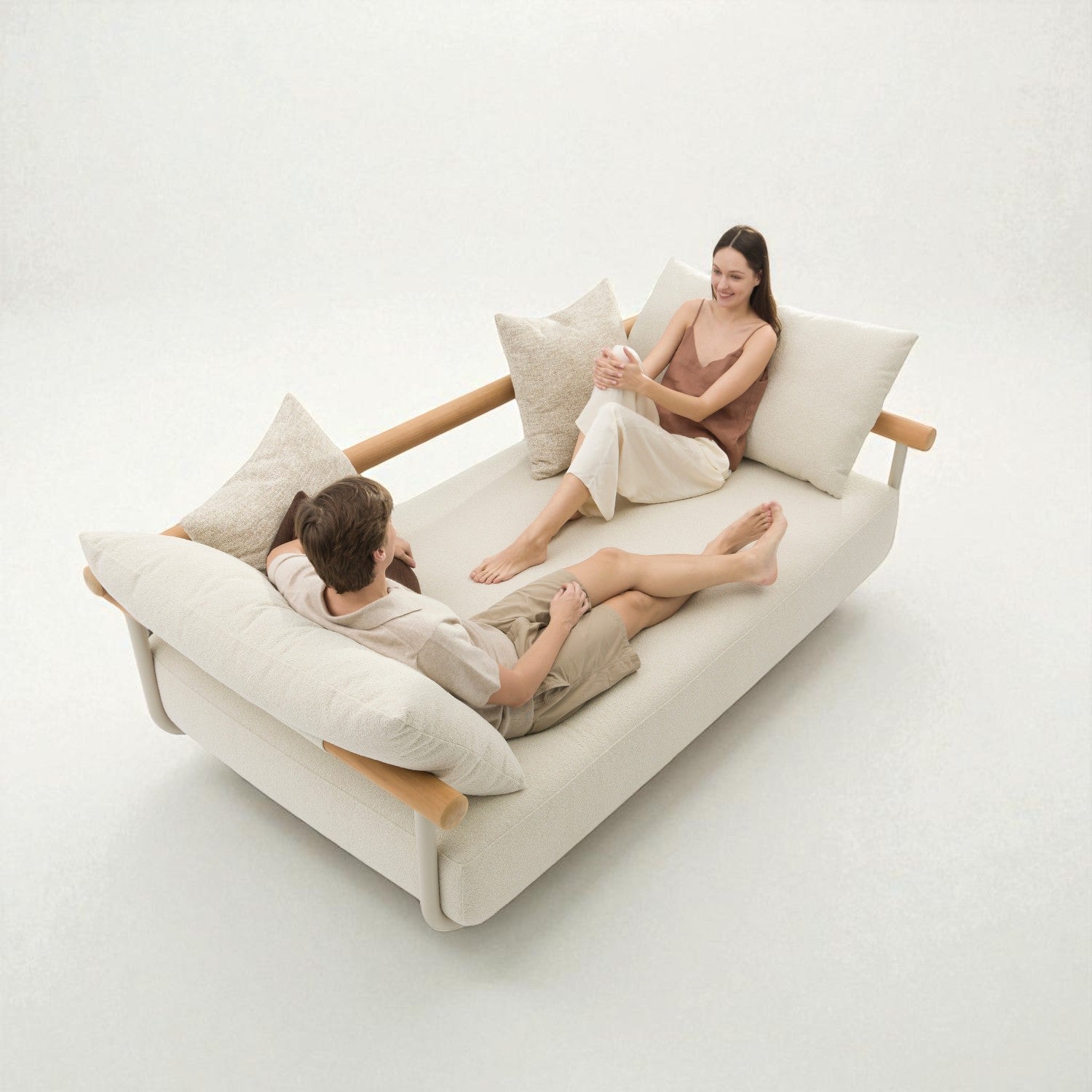 Plume Convertible Sofa - Beige