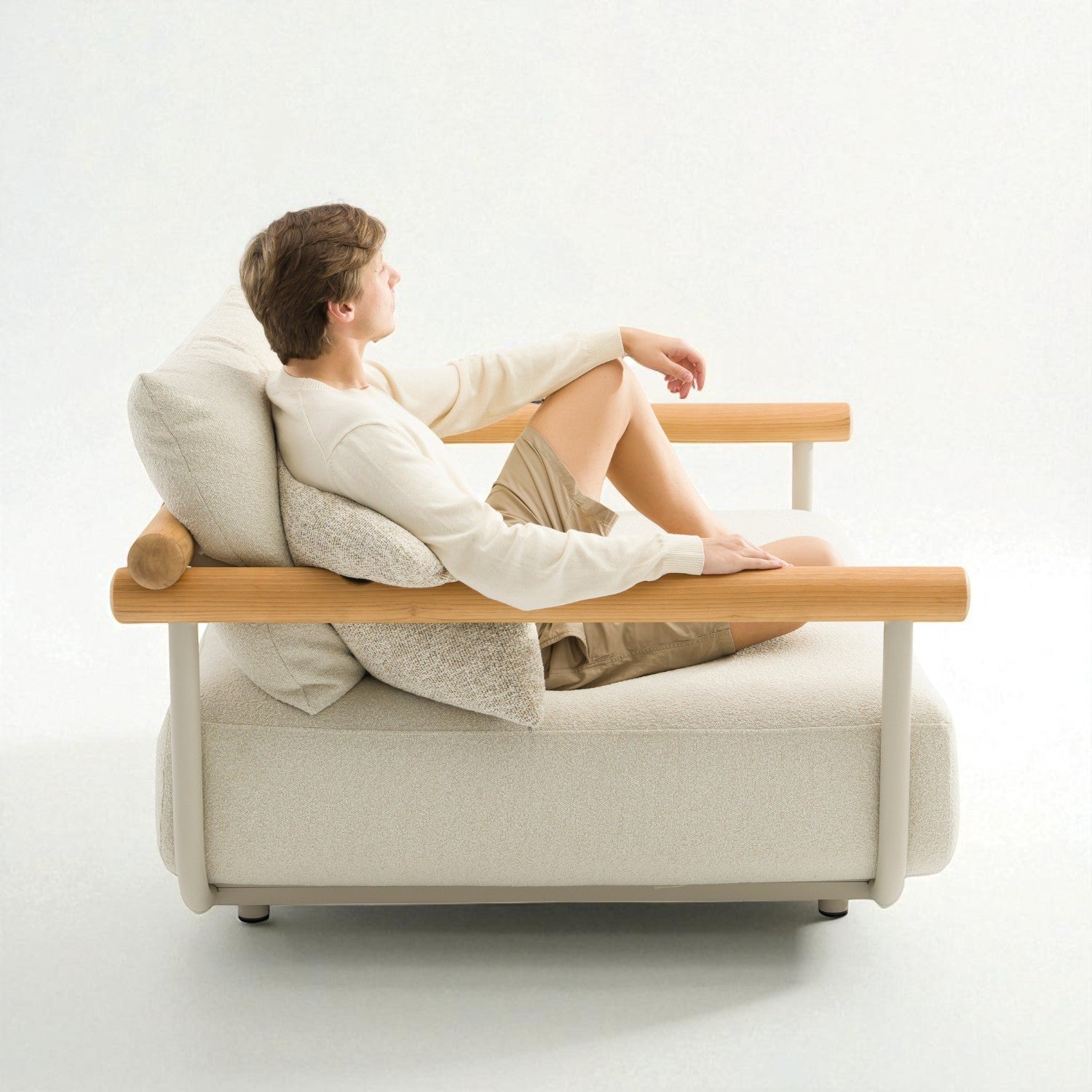 Plume Convertible Sofa - Beige