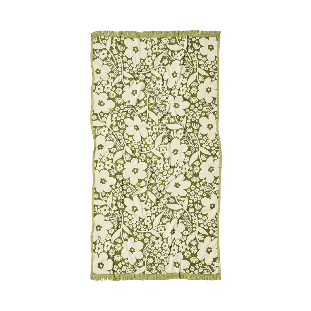 Turkish Fringe Beach Towel - Avocado