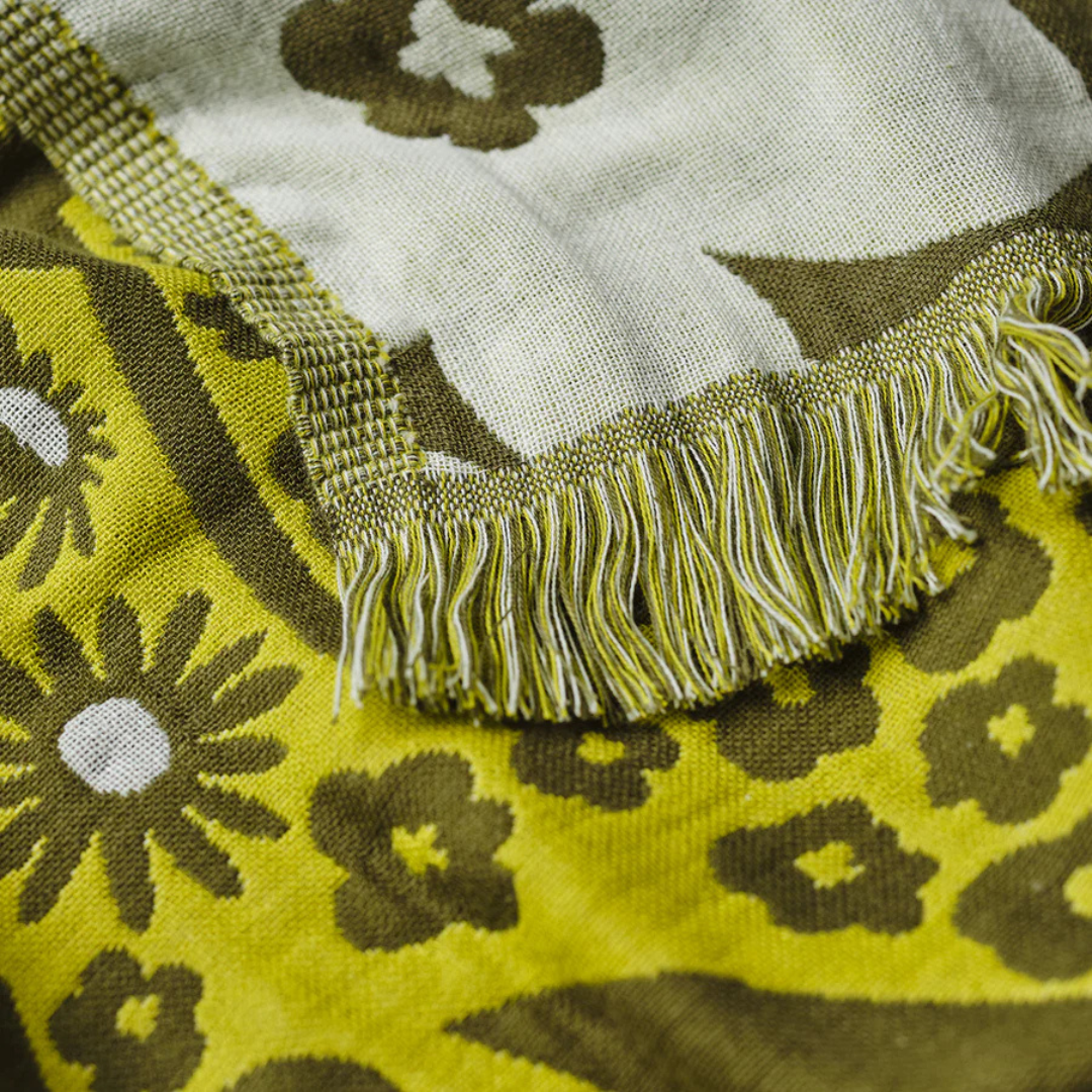Turkish Fringe Beach Towel - Avocado