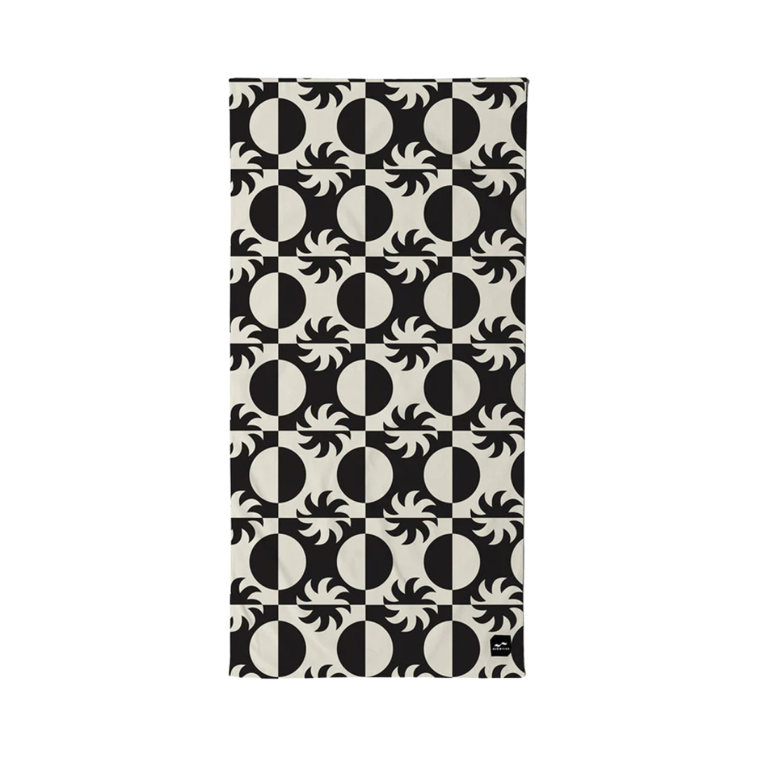 Velour Beach Towel - Black/White