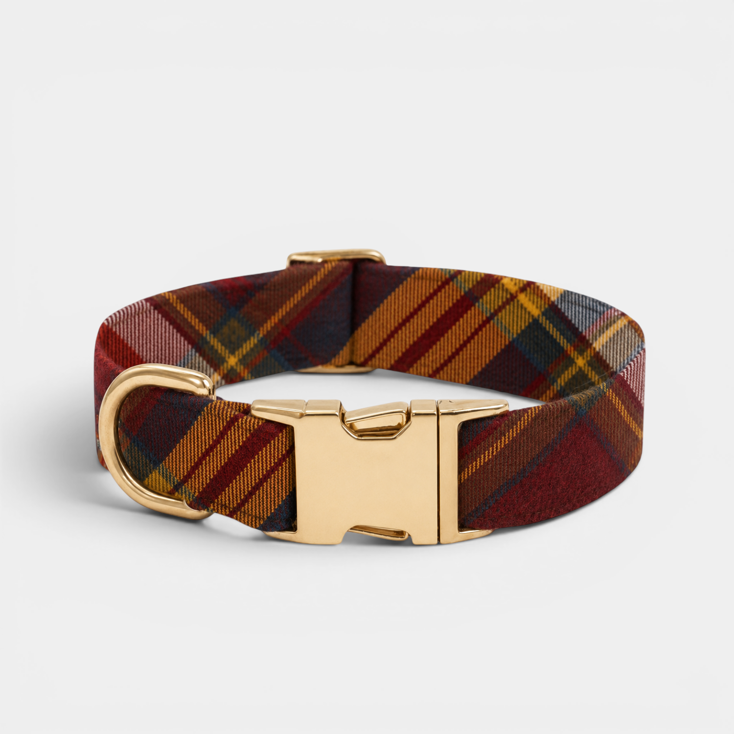 Cranberry Plaid Pup Collar