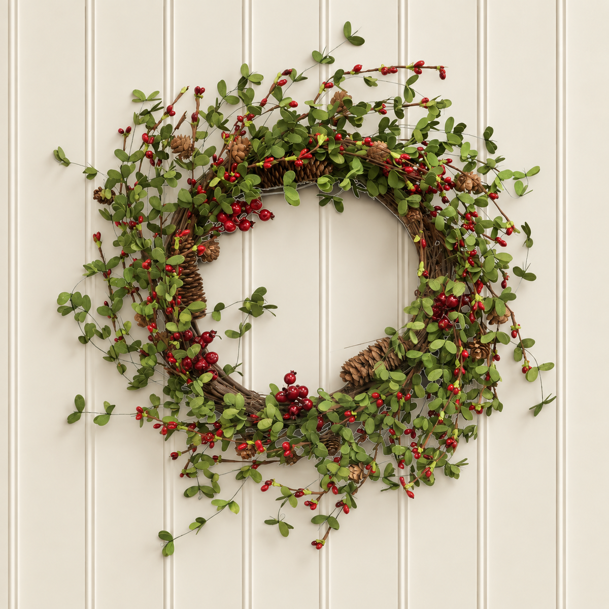 Artificial Rustic Red Winter Berry 18" Wreath