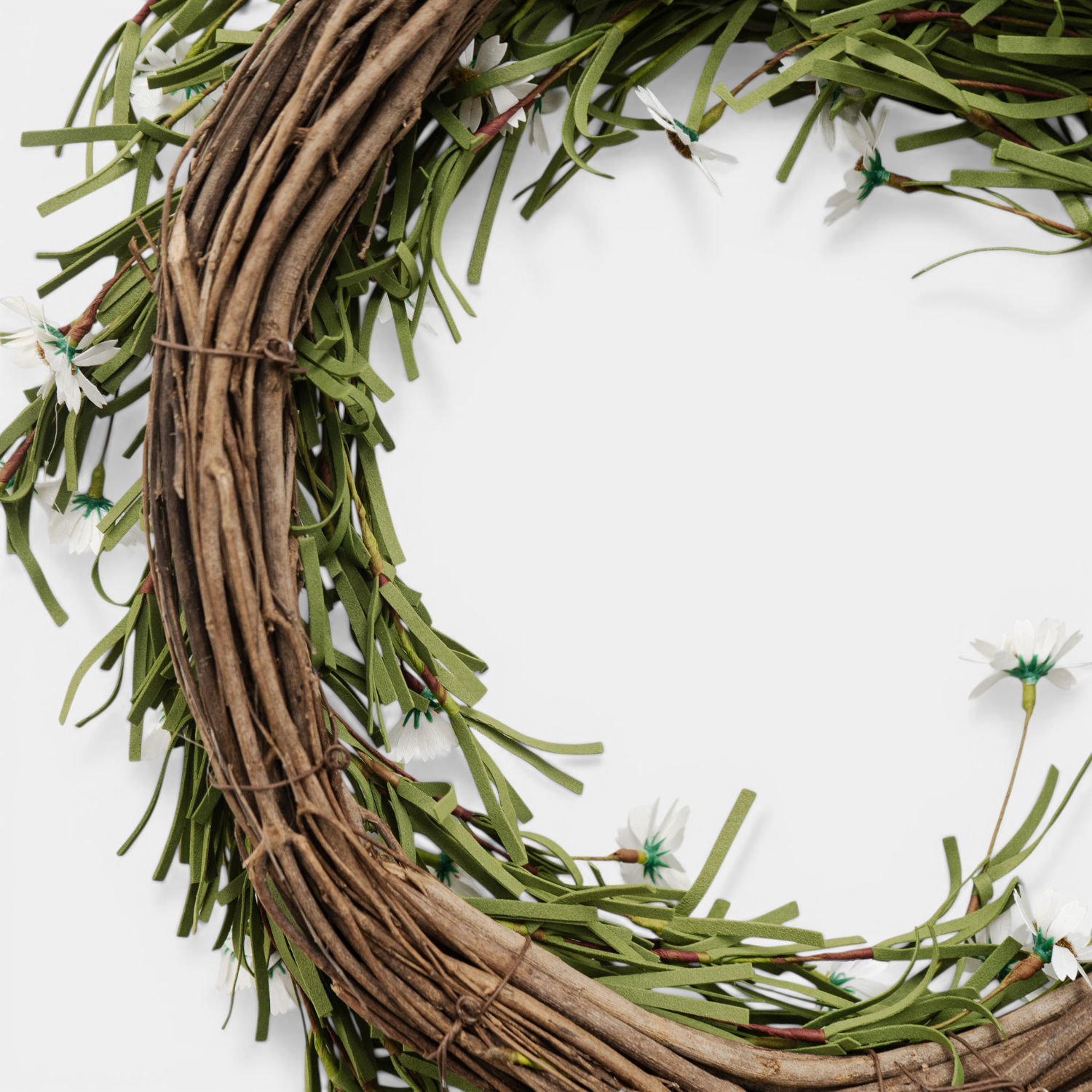 Artificial Rustic White Daisy 18" Wreath