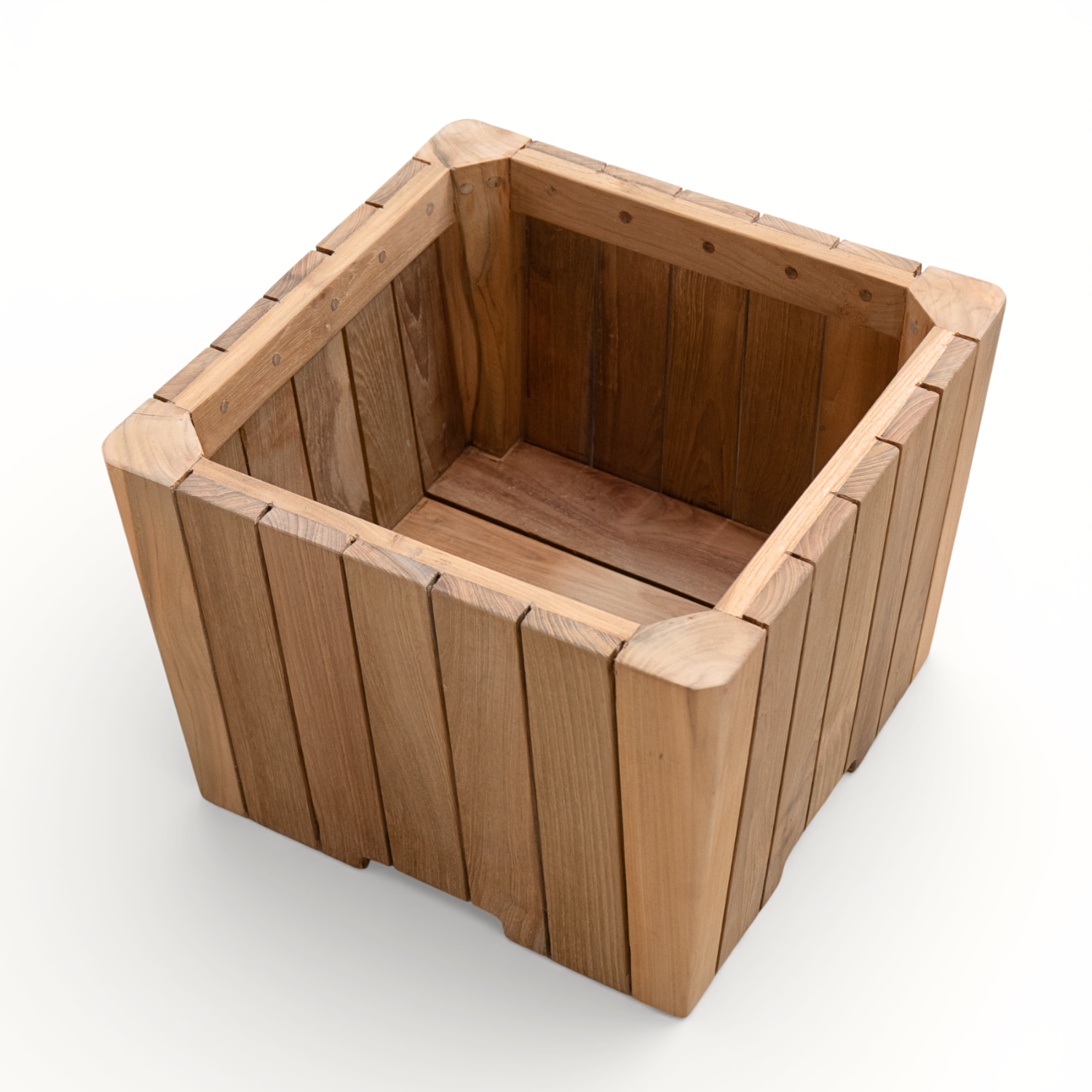 Plank 16" Square Teak Planter