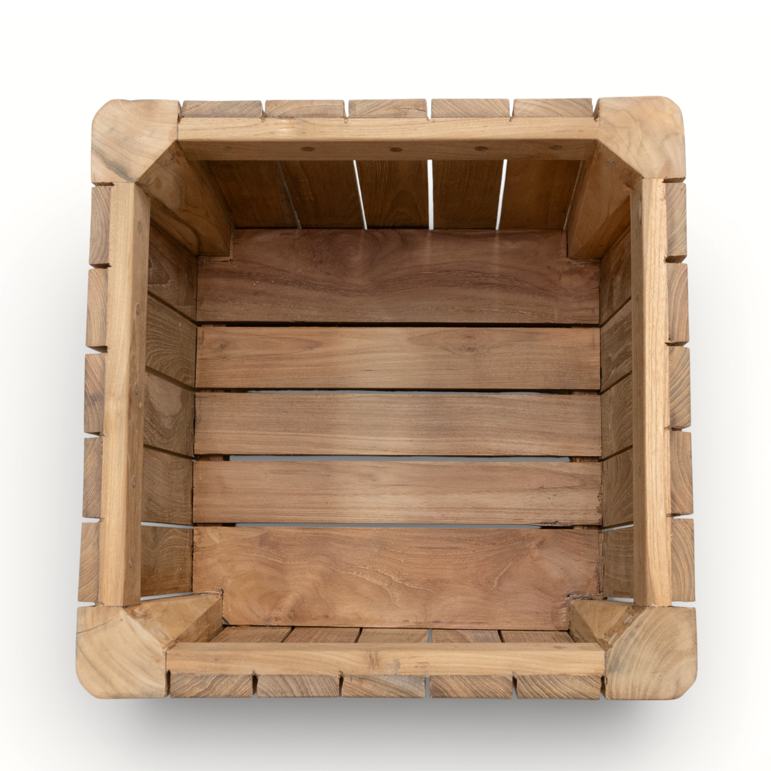 Plank 16" Square Teak Planter