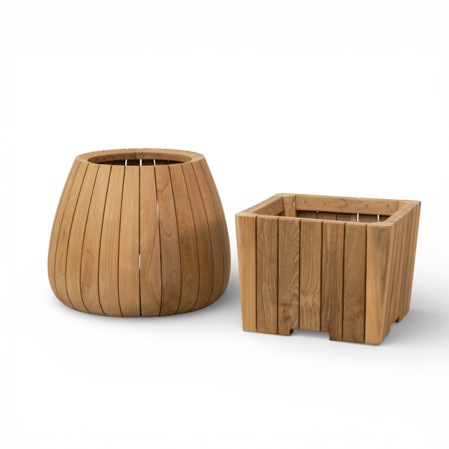 Plank 20" Round Teak Planter