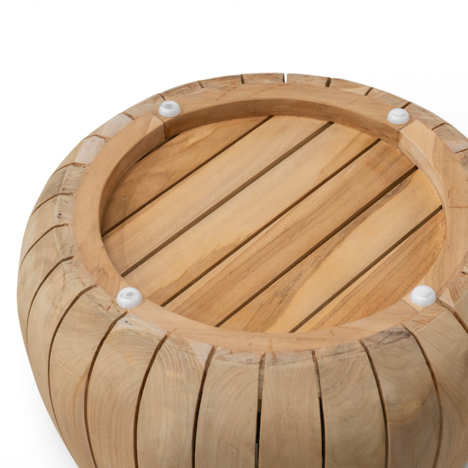 Plank 20" Round Teak Planter