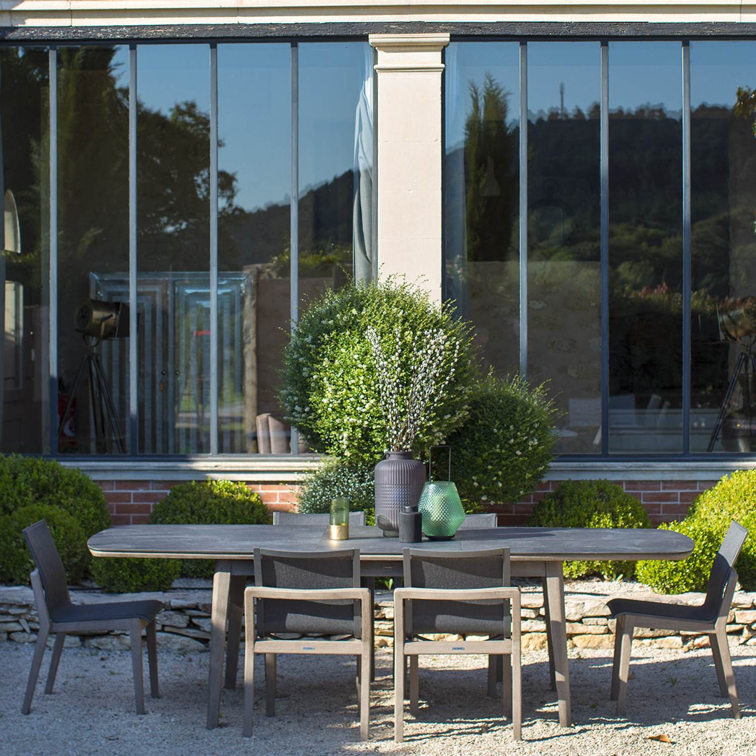 Copenhague Extension Dining Table - Slate Grey