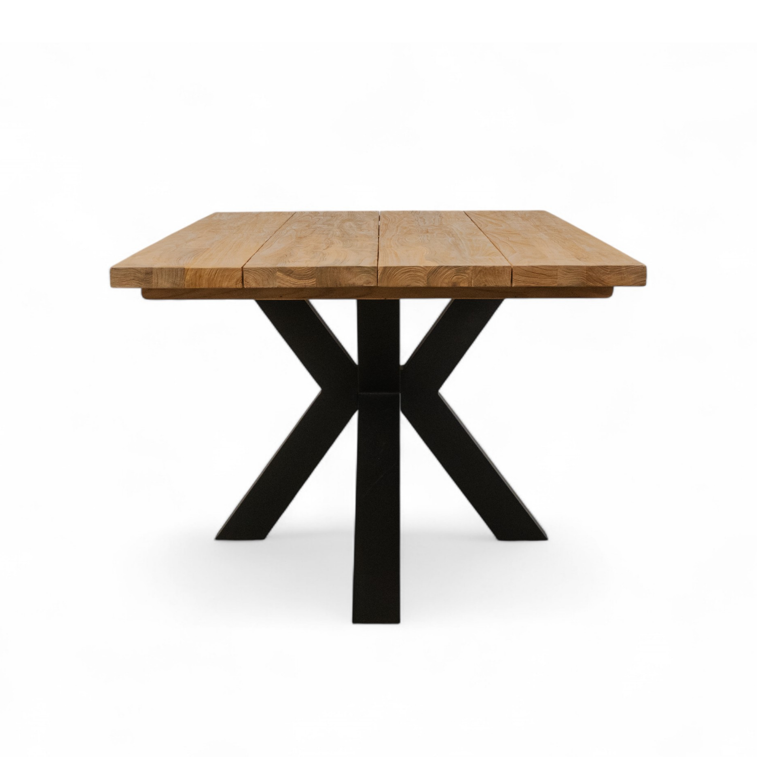 Largo Rustic Teak/Black 94" Rectangular Dining Table