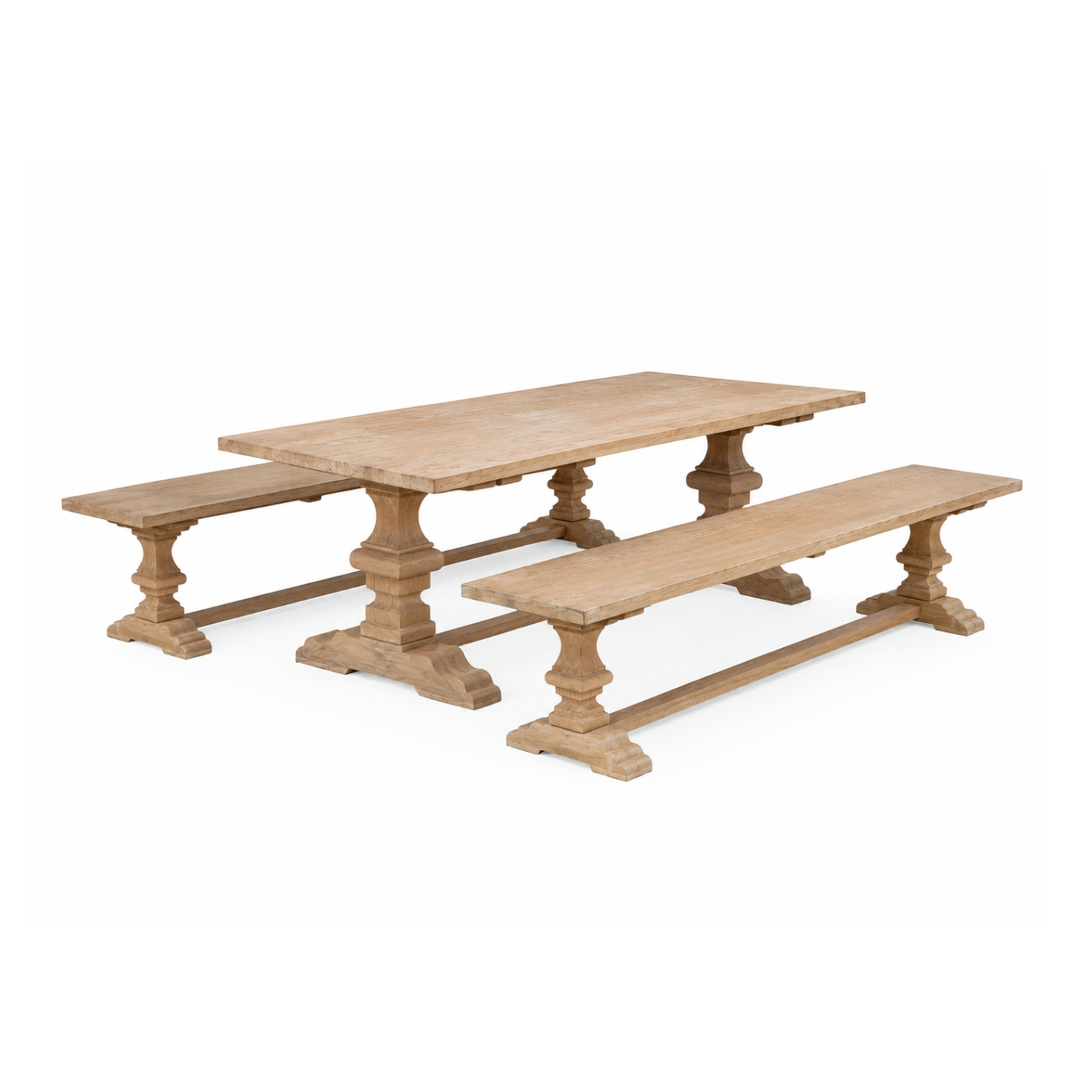 Mirabel 96" Teak Solid-Top 3pc Dining Set