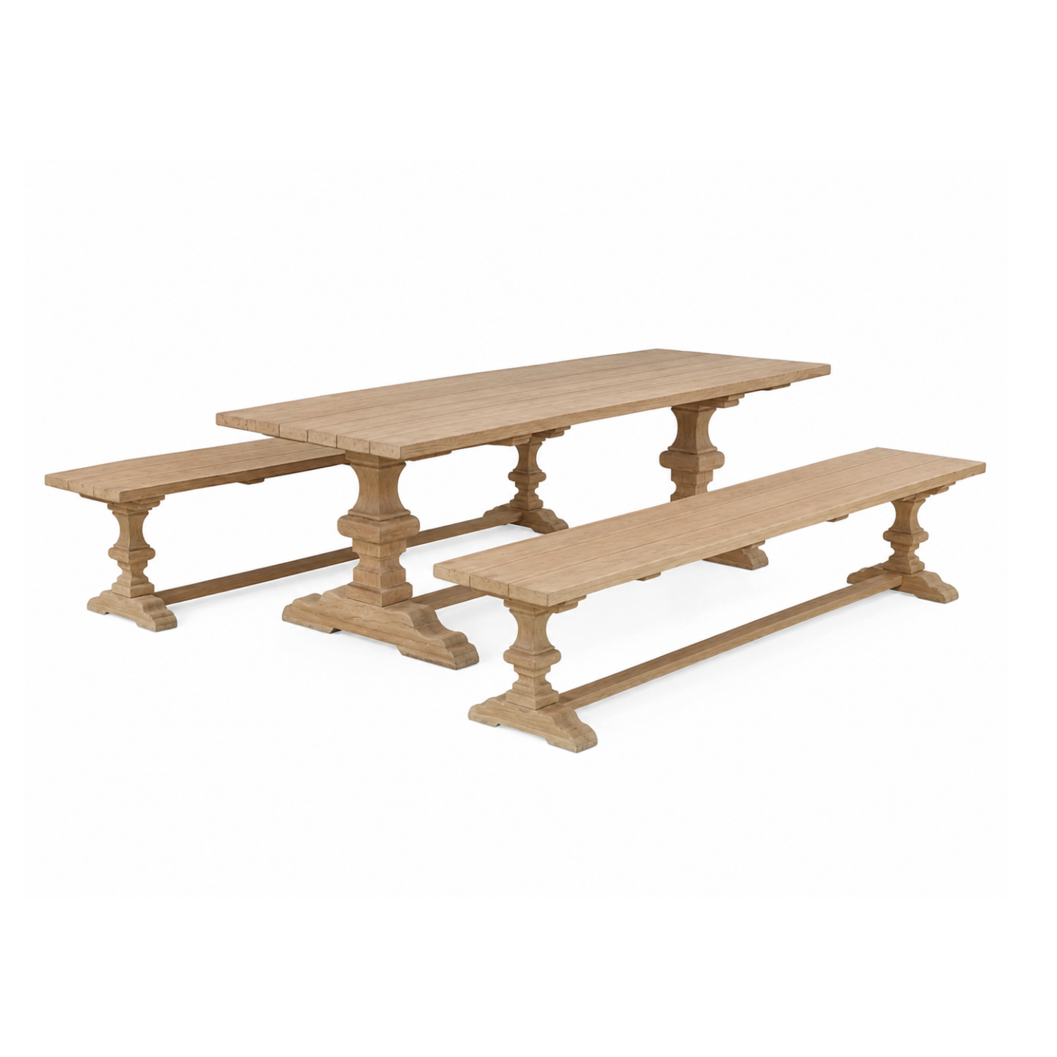 Mirabel 96" Teak Slat-Top 3pc Dining Set