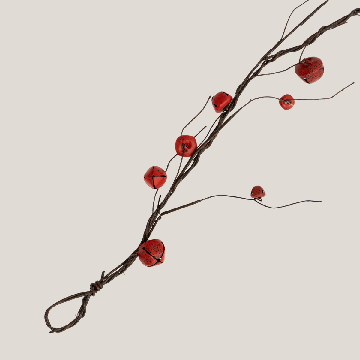 Curly Cranberry Bells 5ft Holiday Garland
