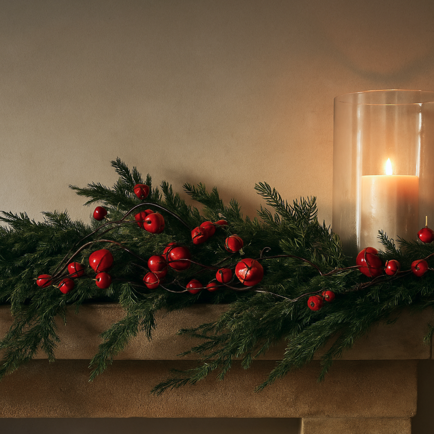 Jingle Bell 31" Garland - Red