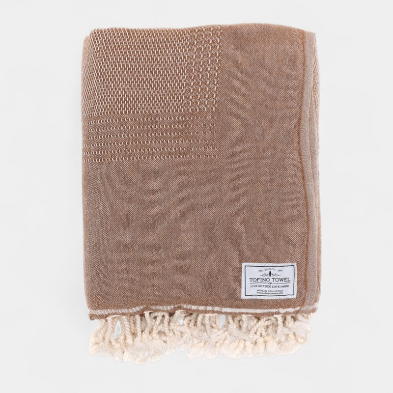 Shoreline Camel Wool Blend Throw