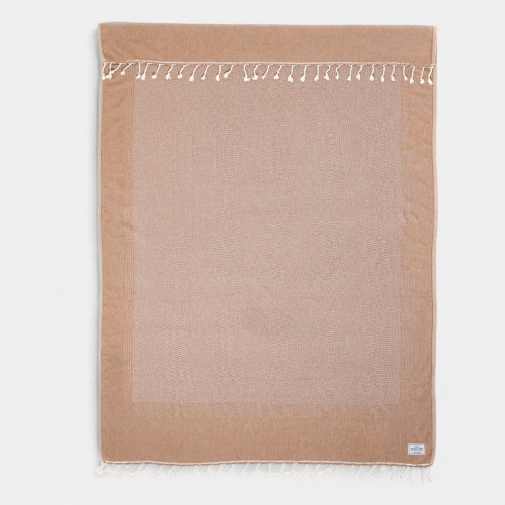 Shoreline Camel Wool Blend Throw