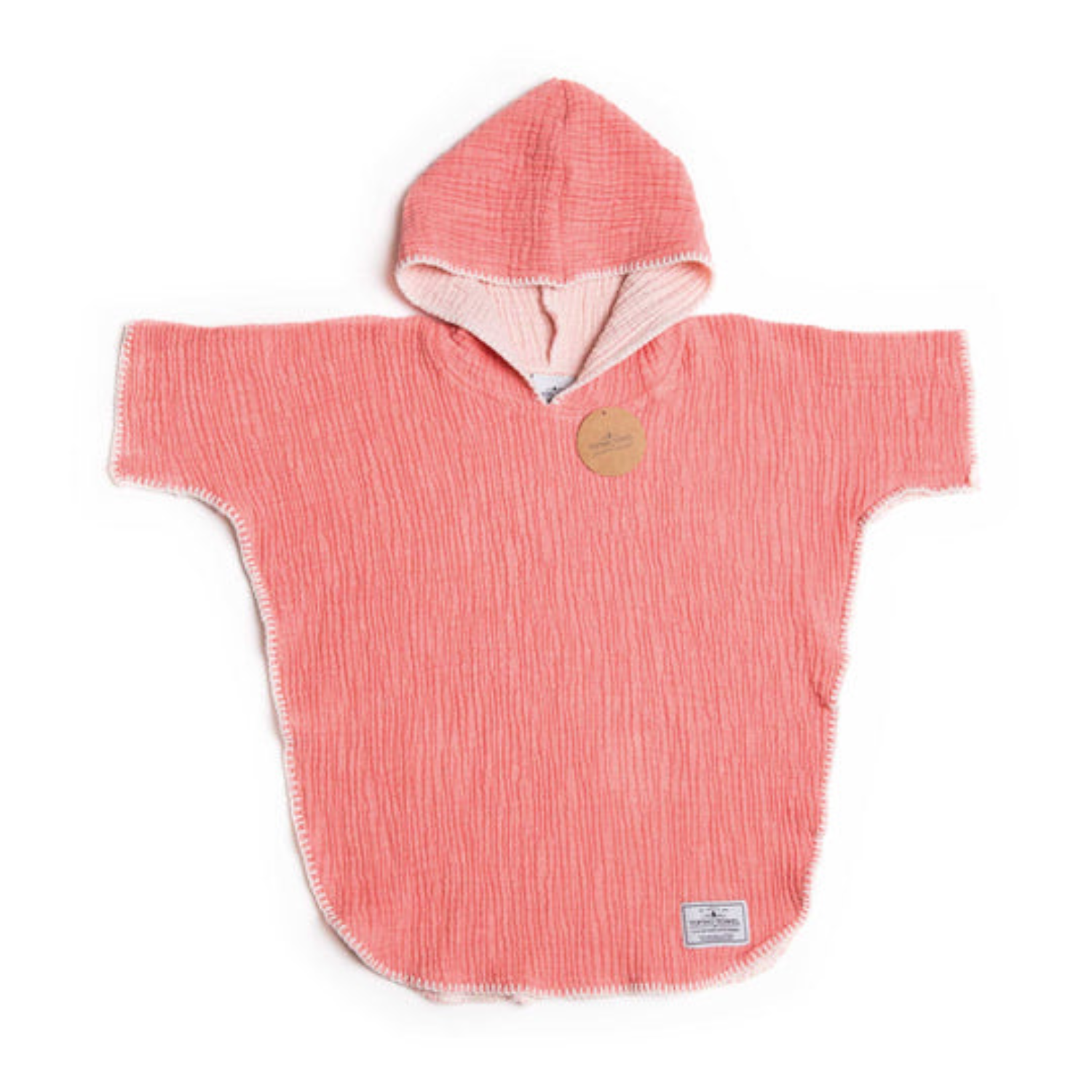 Kids Coral Muslin Cotton Poncho