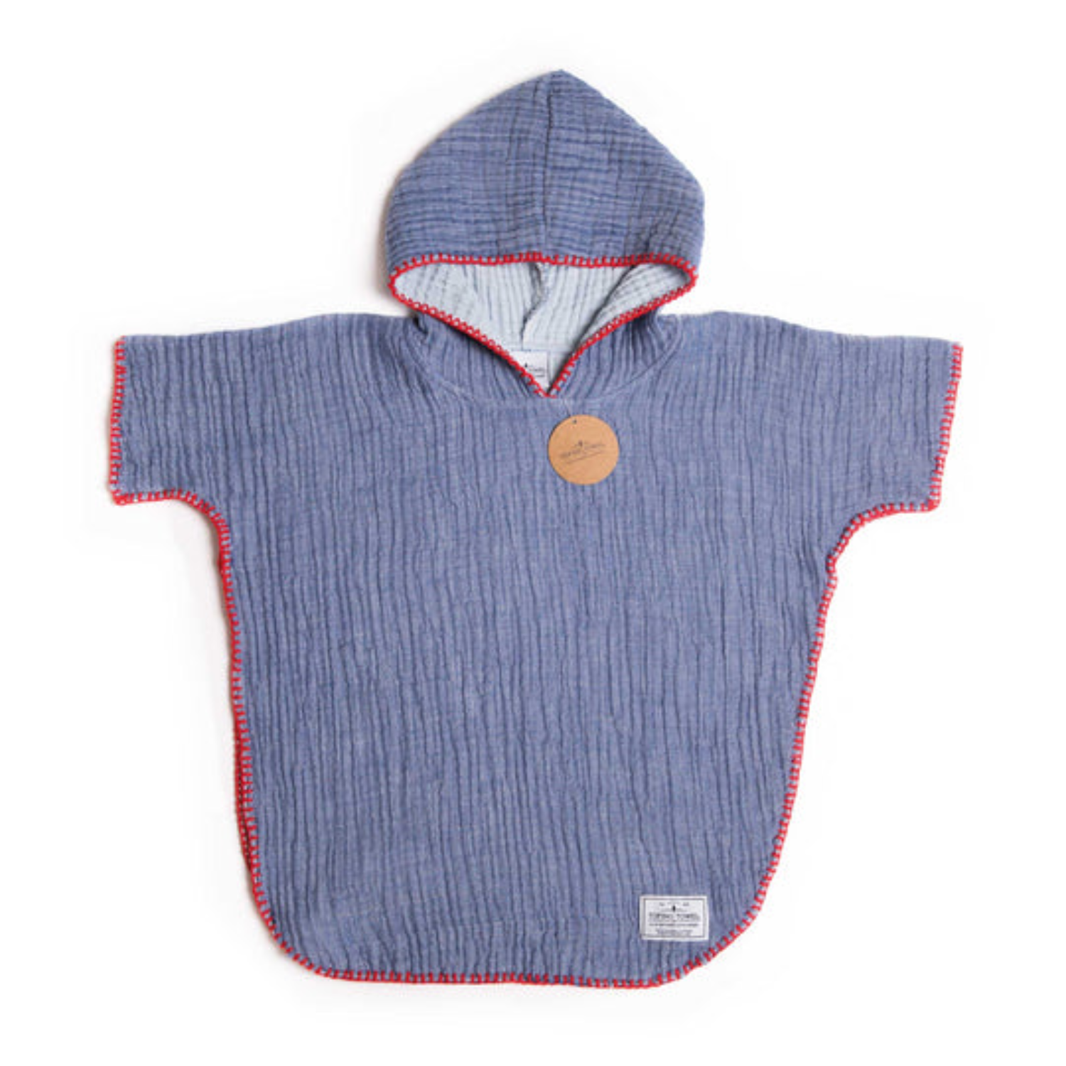 Kids Indigo Muslin Cotton Poncho