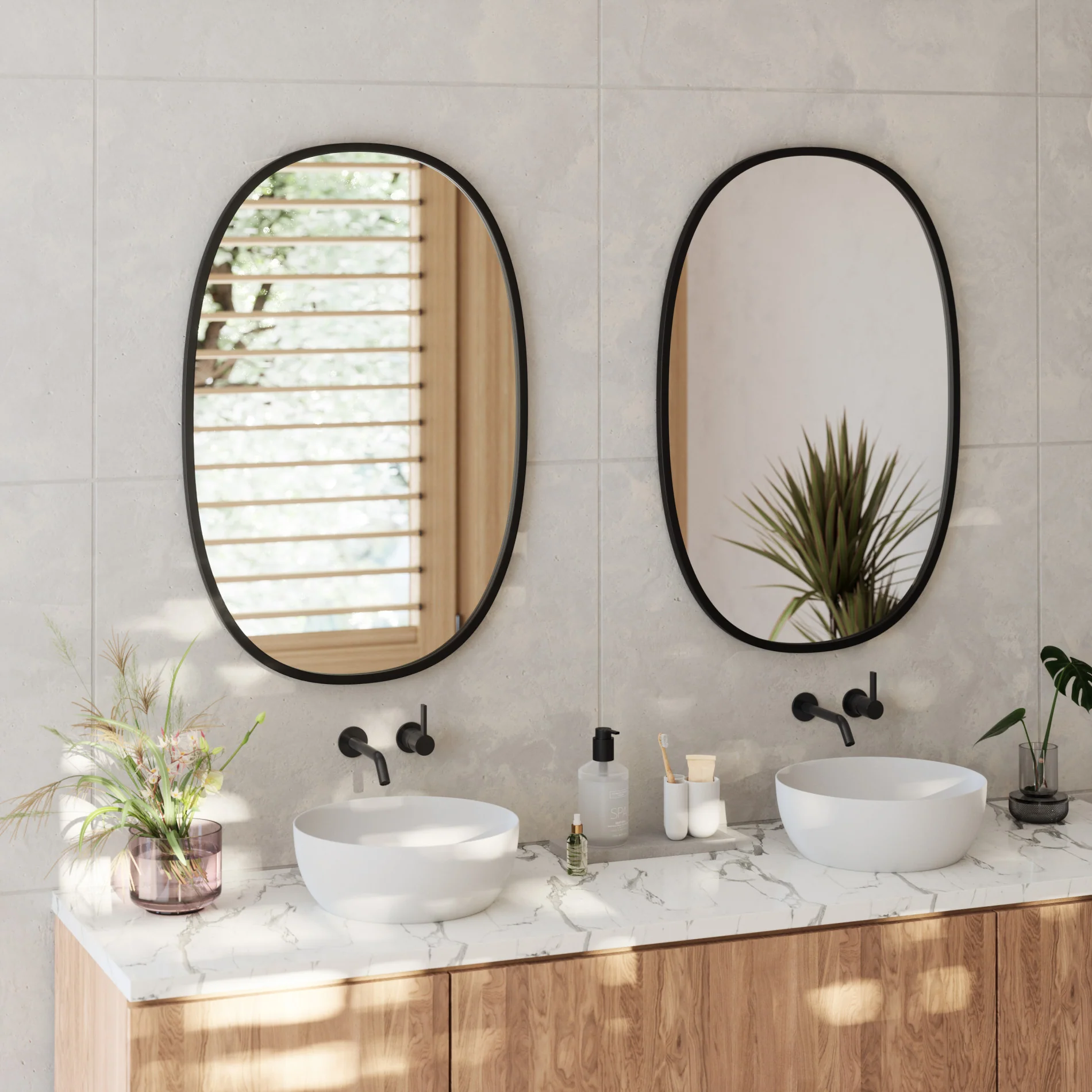 Arc Oval Black Mirror