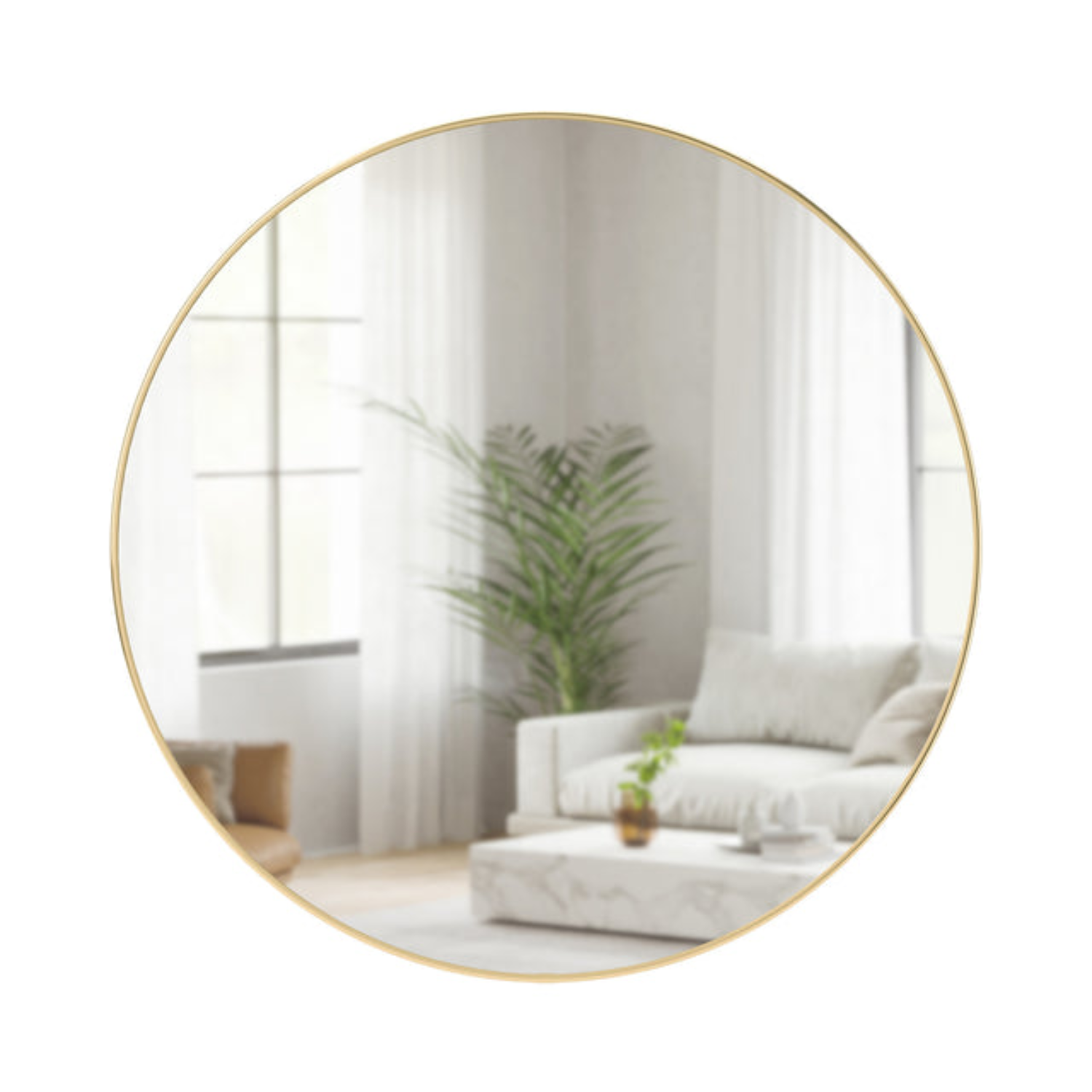 Arc Round Brass Mirror