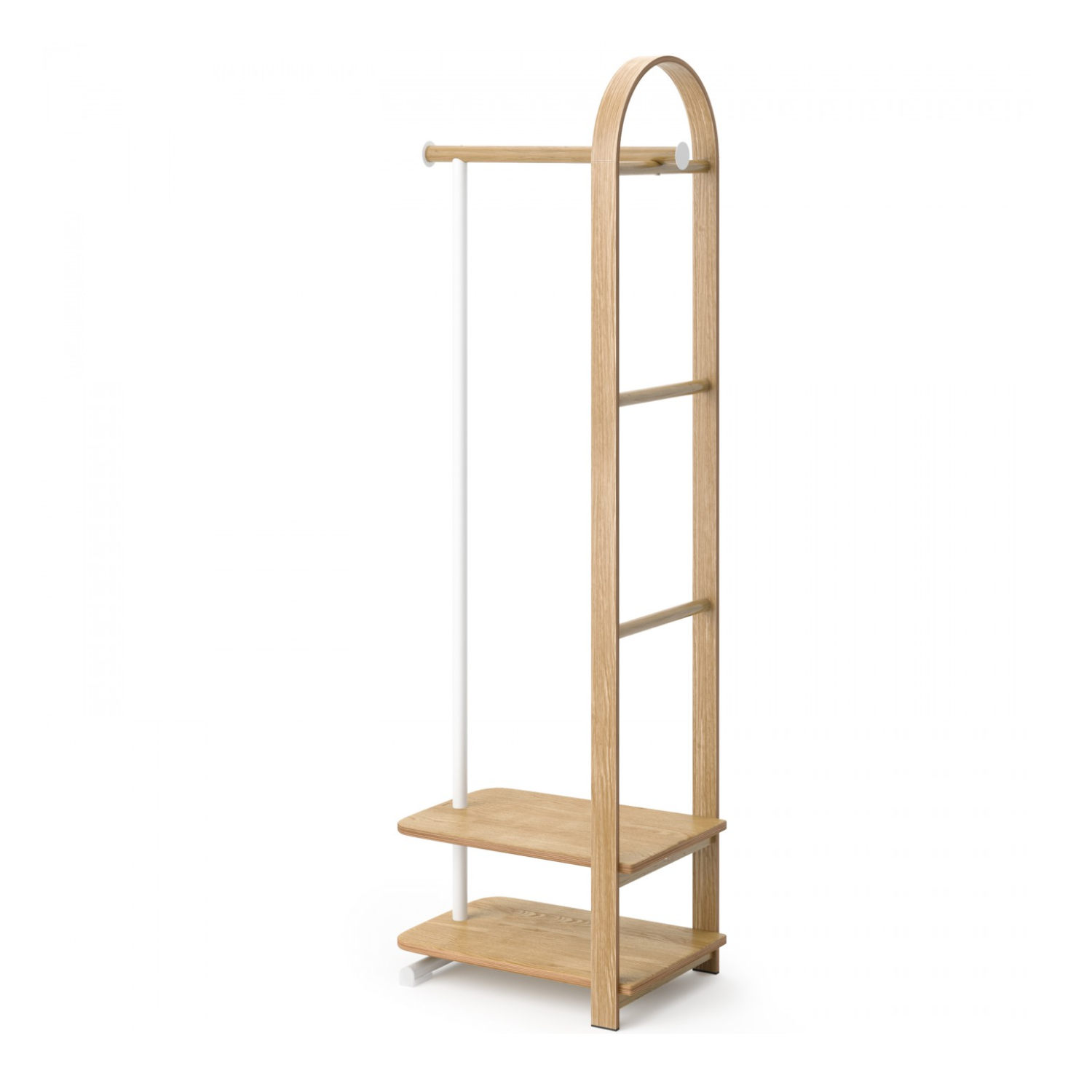 White/Natural Coat Storage Rack