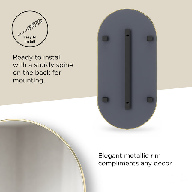 Arc Oval Brass Mirror