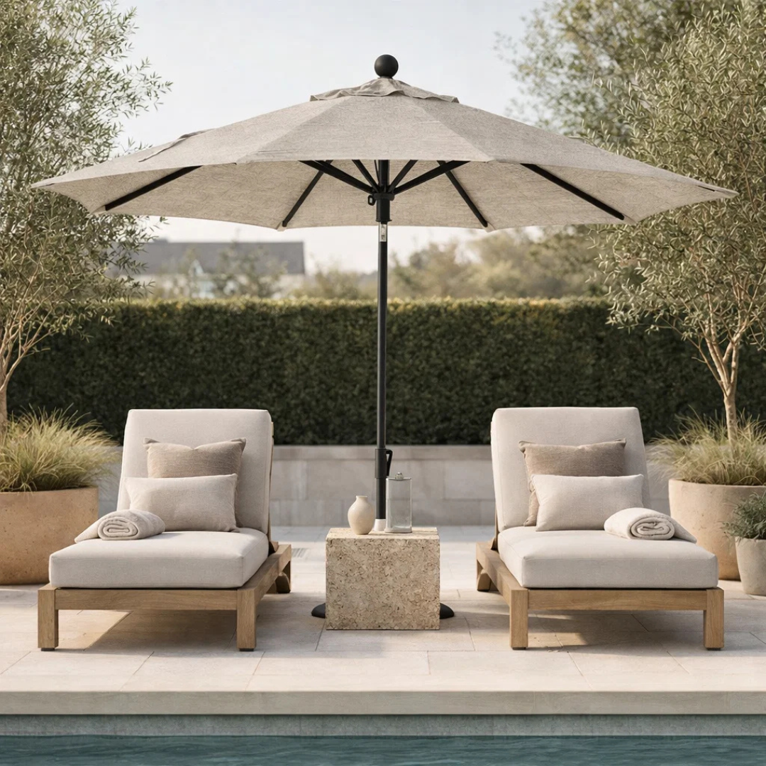 9' Octagon Auto Tilt Market Umbrella