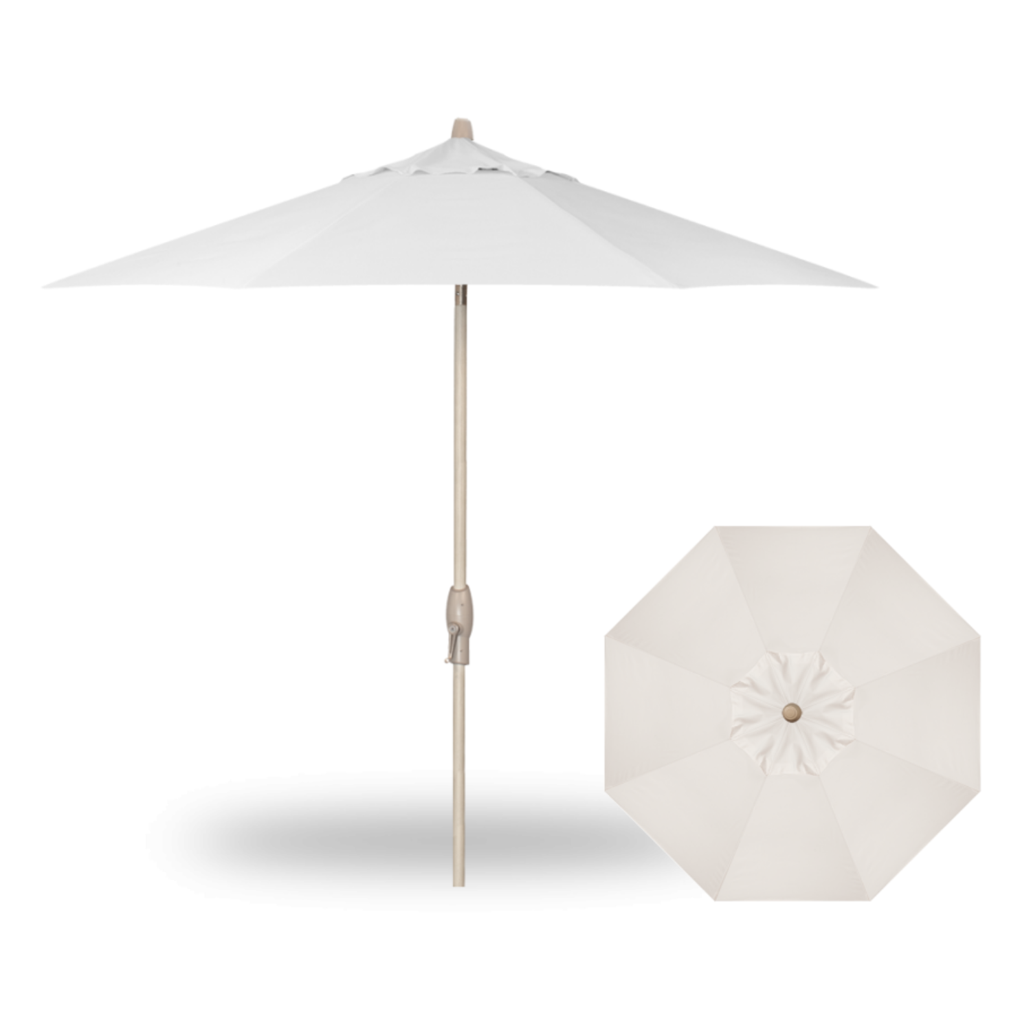 9' Octagon Auto Tilt Market Umbrella w/ Oak Frame