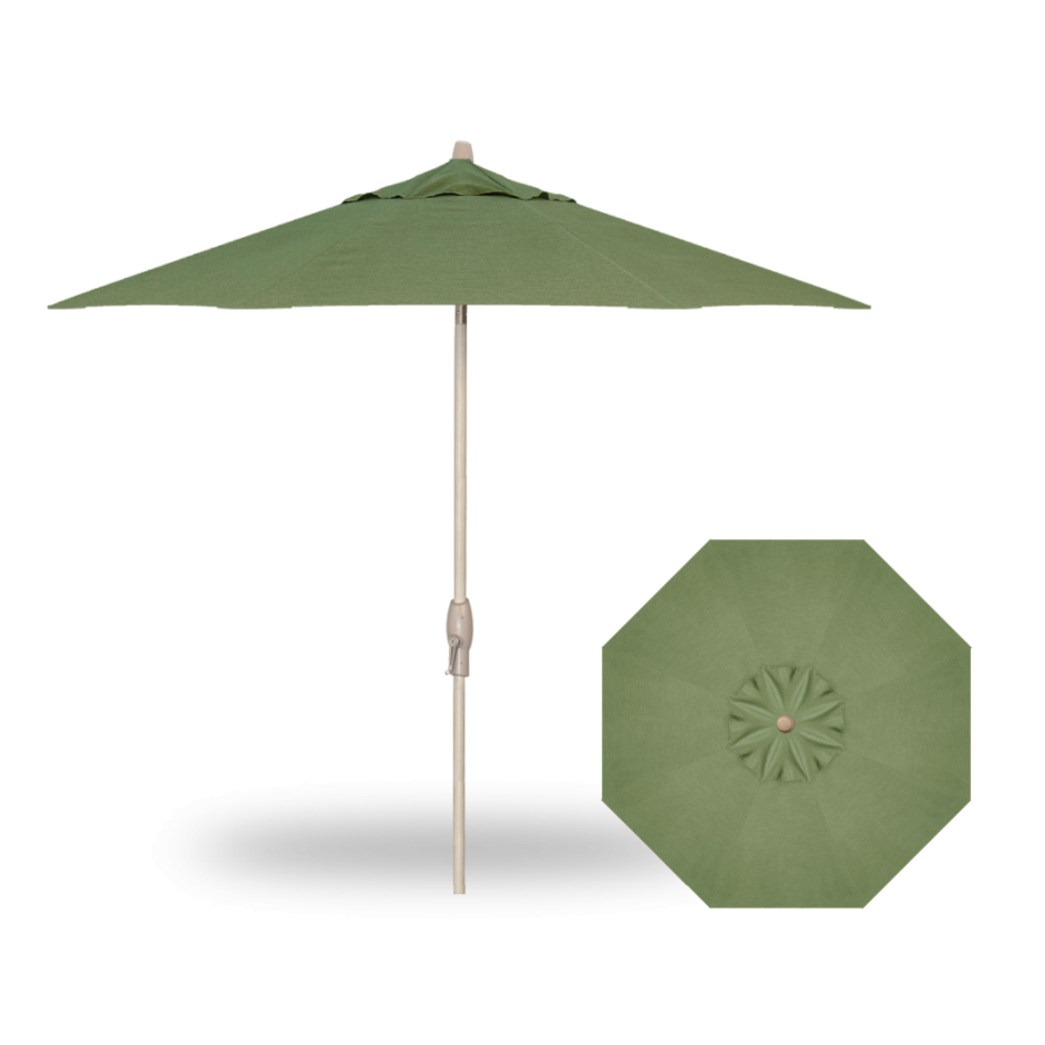 9' Octagon Auto Tilt Market Umbrella w/ Oak Frame